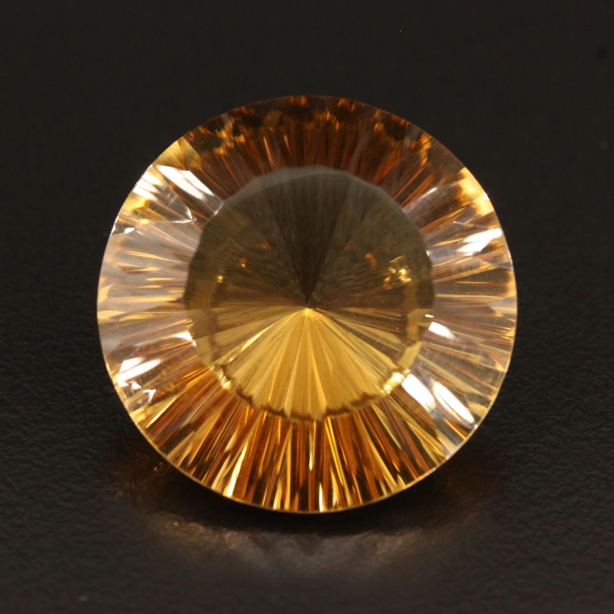 Loose 50.18 CT Round Faceted Citrine