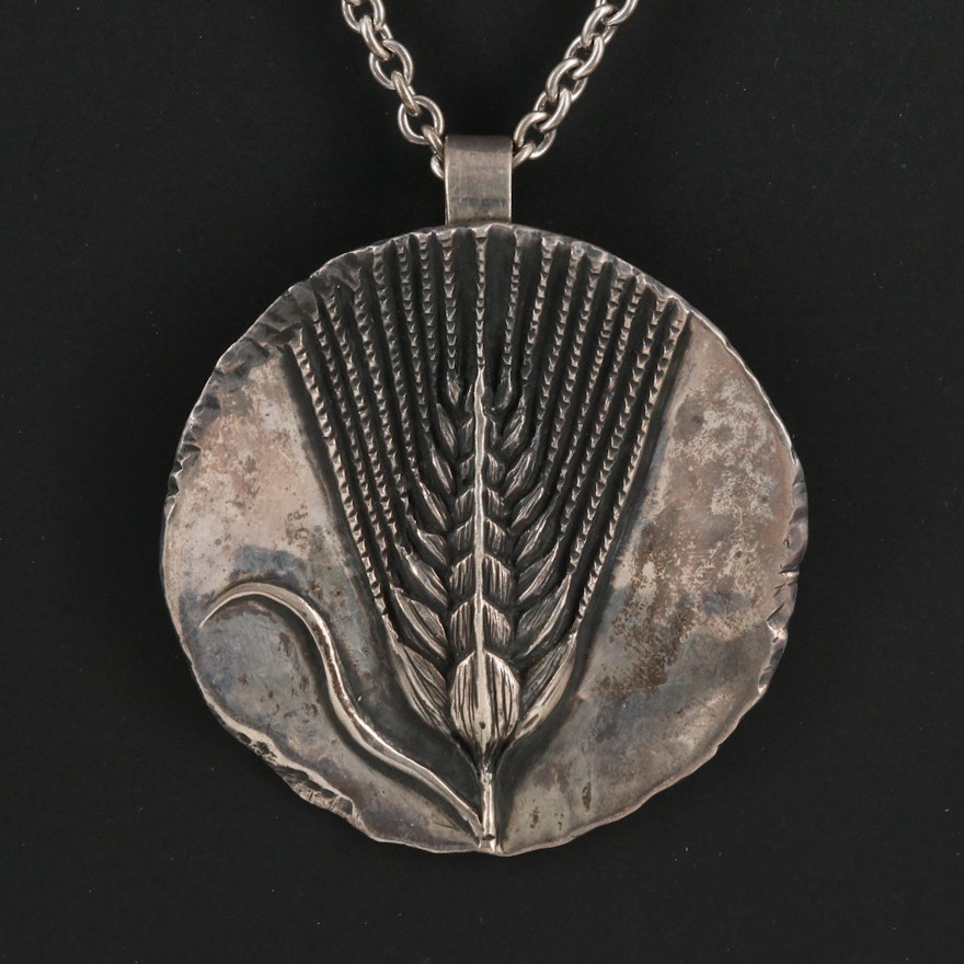 James Avery Sterling Wheat Sheaf Pendant Necklace