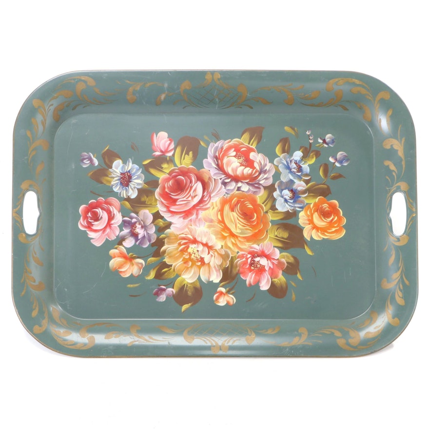 Hand-Painted Tole Serving Tray