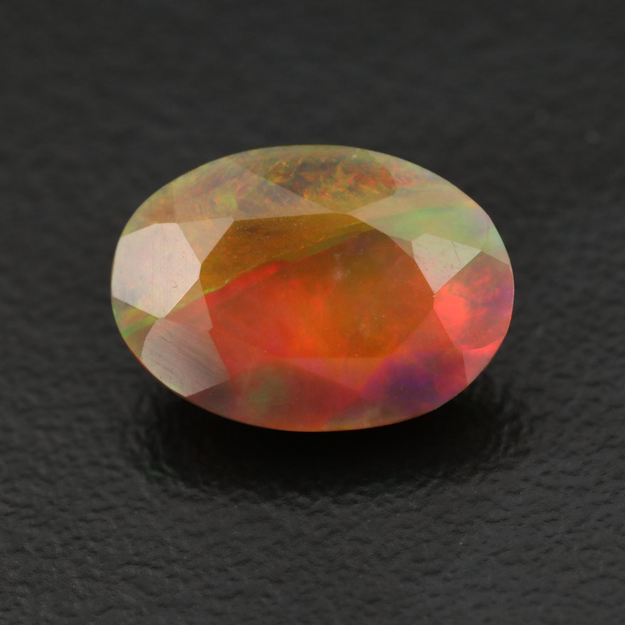 Loose 2.38 CT Oval Faceted Opal