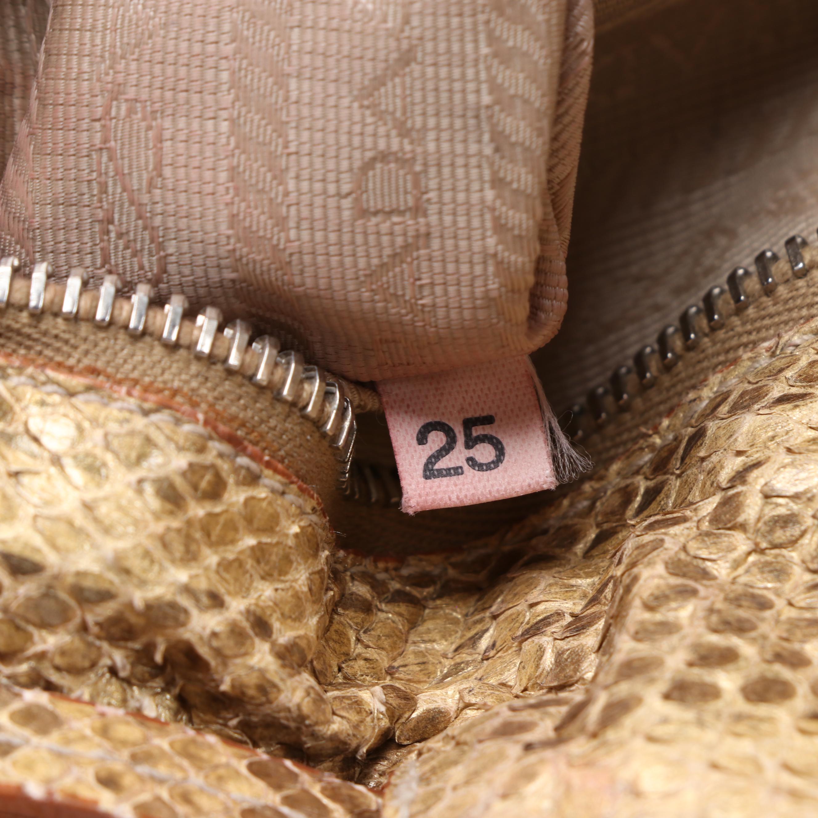 Prada Dyed Python Hobo Bag with Tassels in Metallic Gold