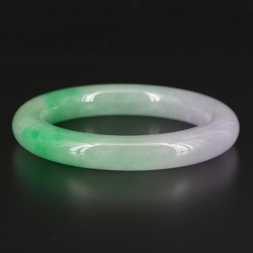 Carved Jadeite Hololith Bangle