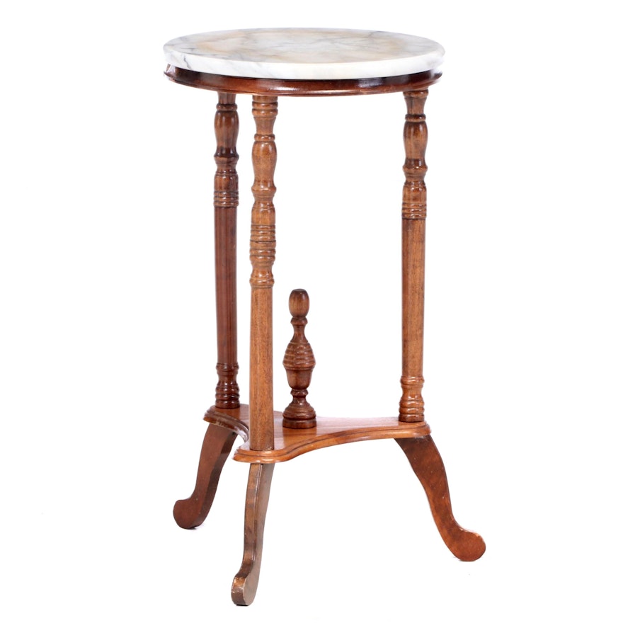 Victorian Style Marble Top Plant Stand