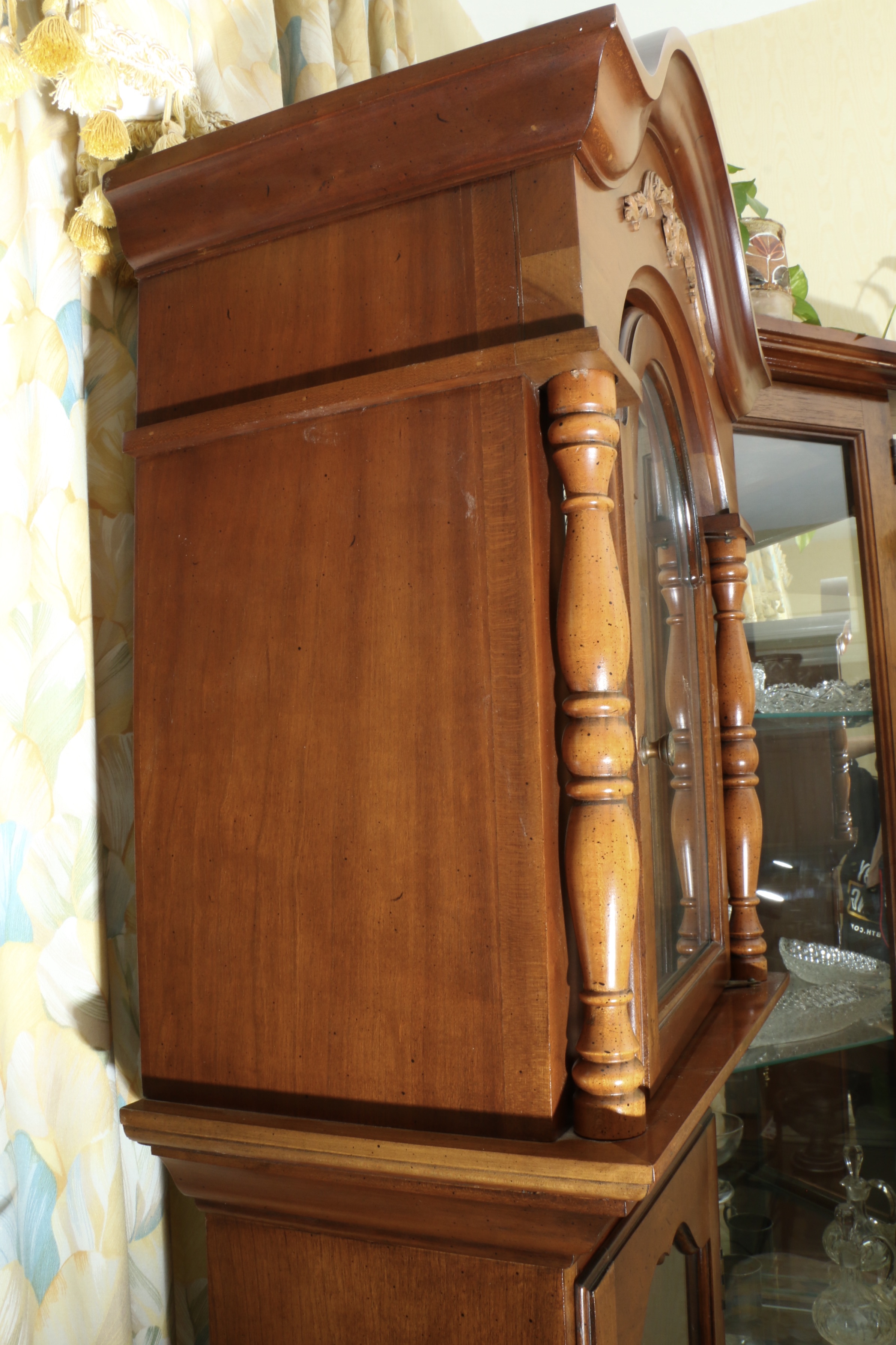 Mahogany Herschede "D'Orsay" Tempus Fugit Grandmother Clock, Vintage