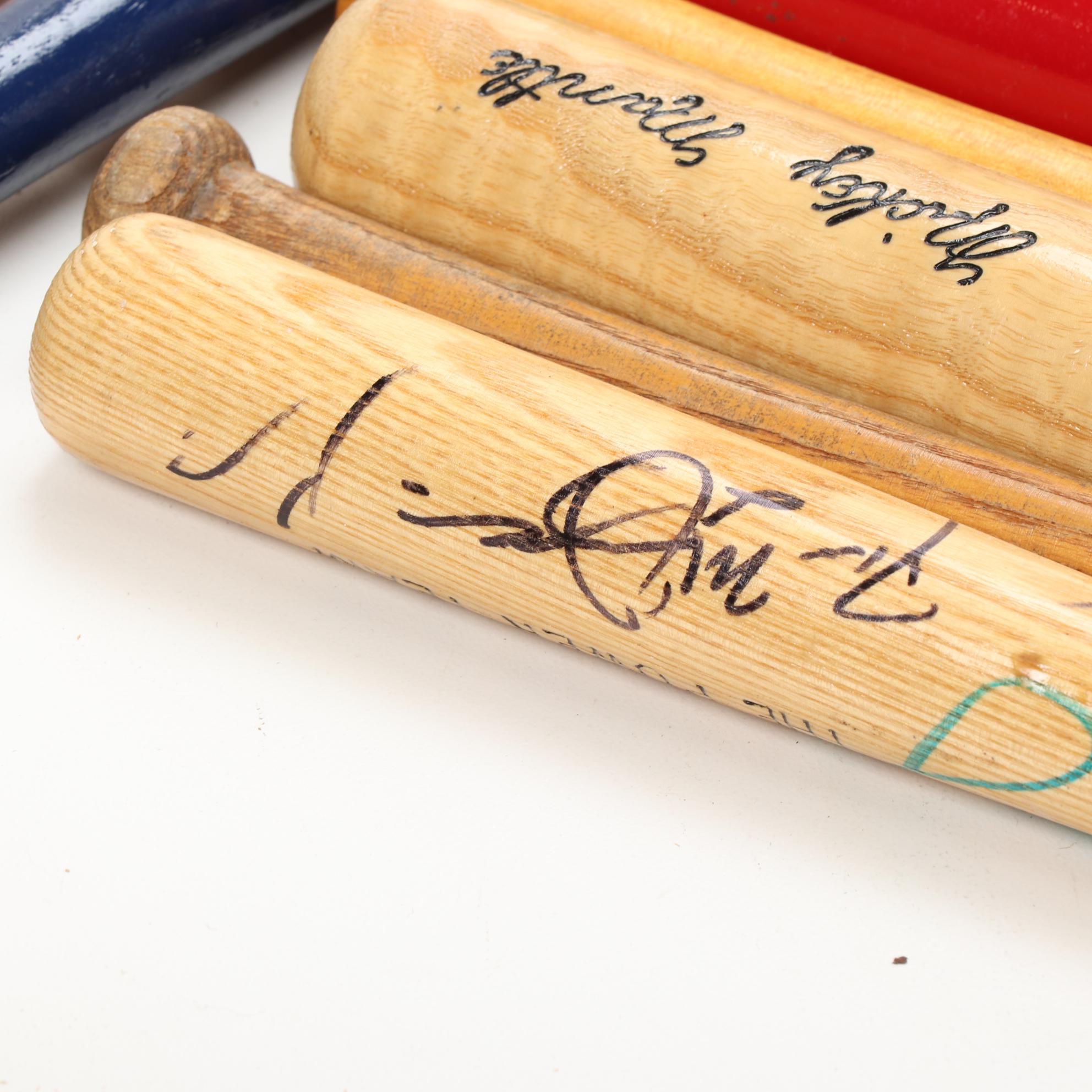 Souvenir Baseball Bats Including Louisville Slugger, Some Autographed