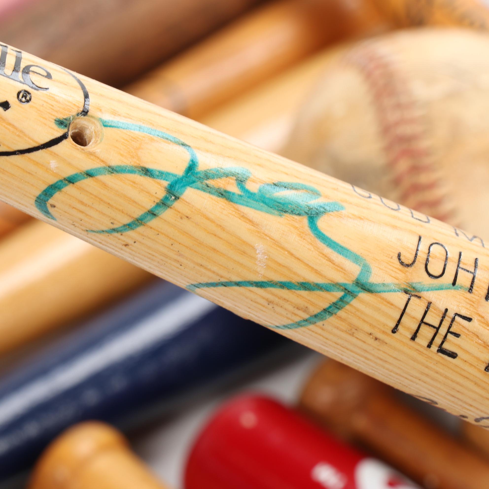 Souvenir Baseball Bats Including Louisville Slugger, Some Autographed