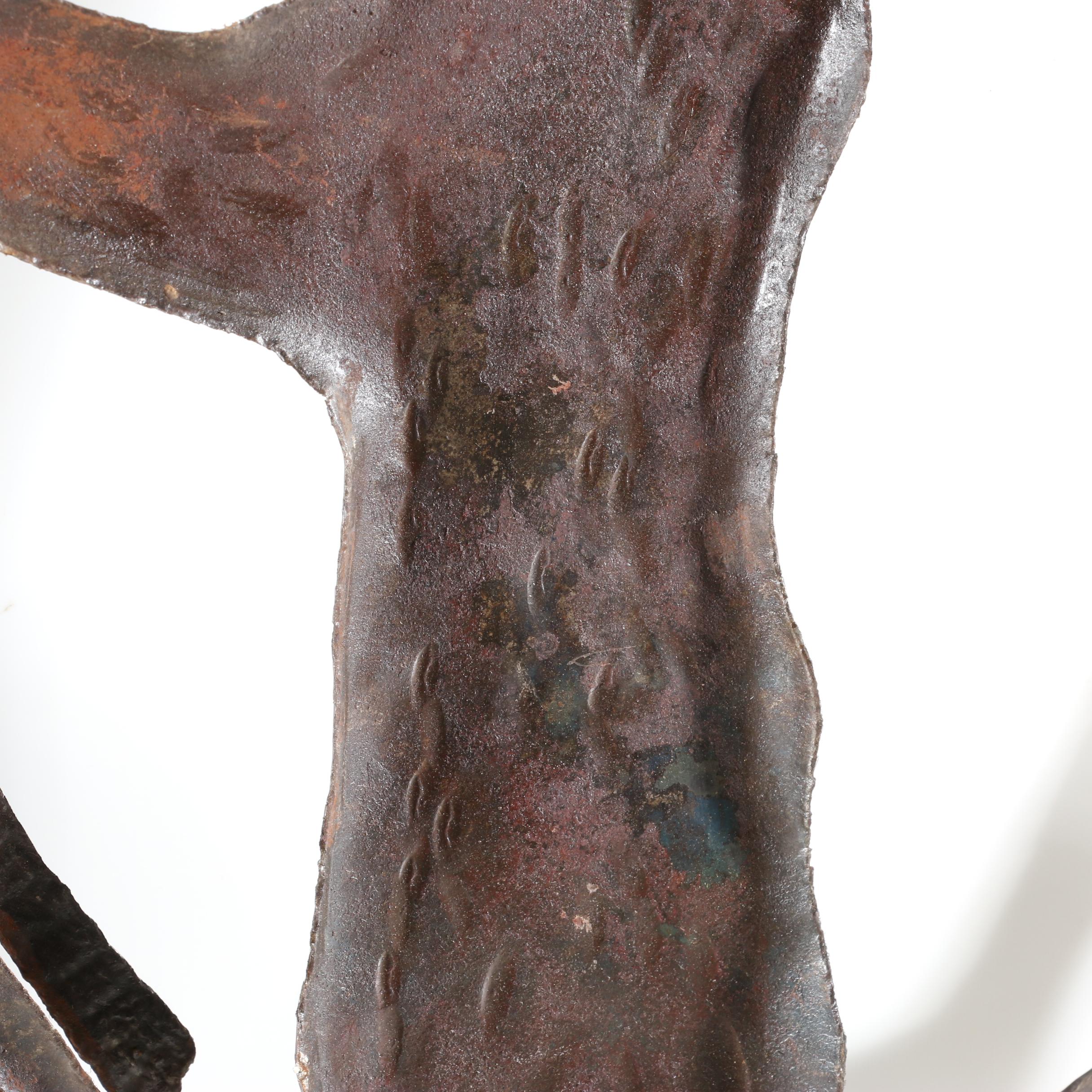 Gabriel Bien-Aime Haitian Metal Sculpture of Adam and Eve