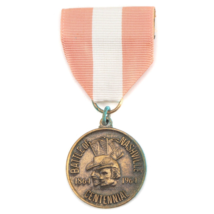 "Battle of Nashville" Centennial Re-Enactment Medal with Case, 1964