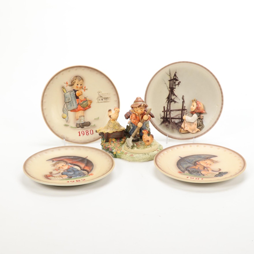 Goebel "Little Farm Hand" Limited Edition, Hummelscape, and Collector Plates