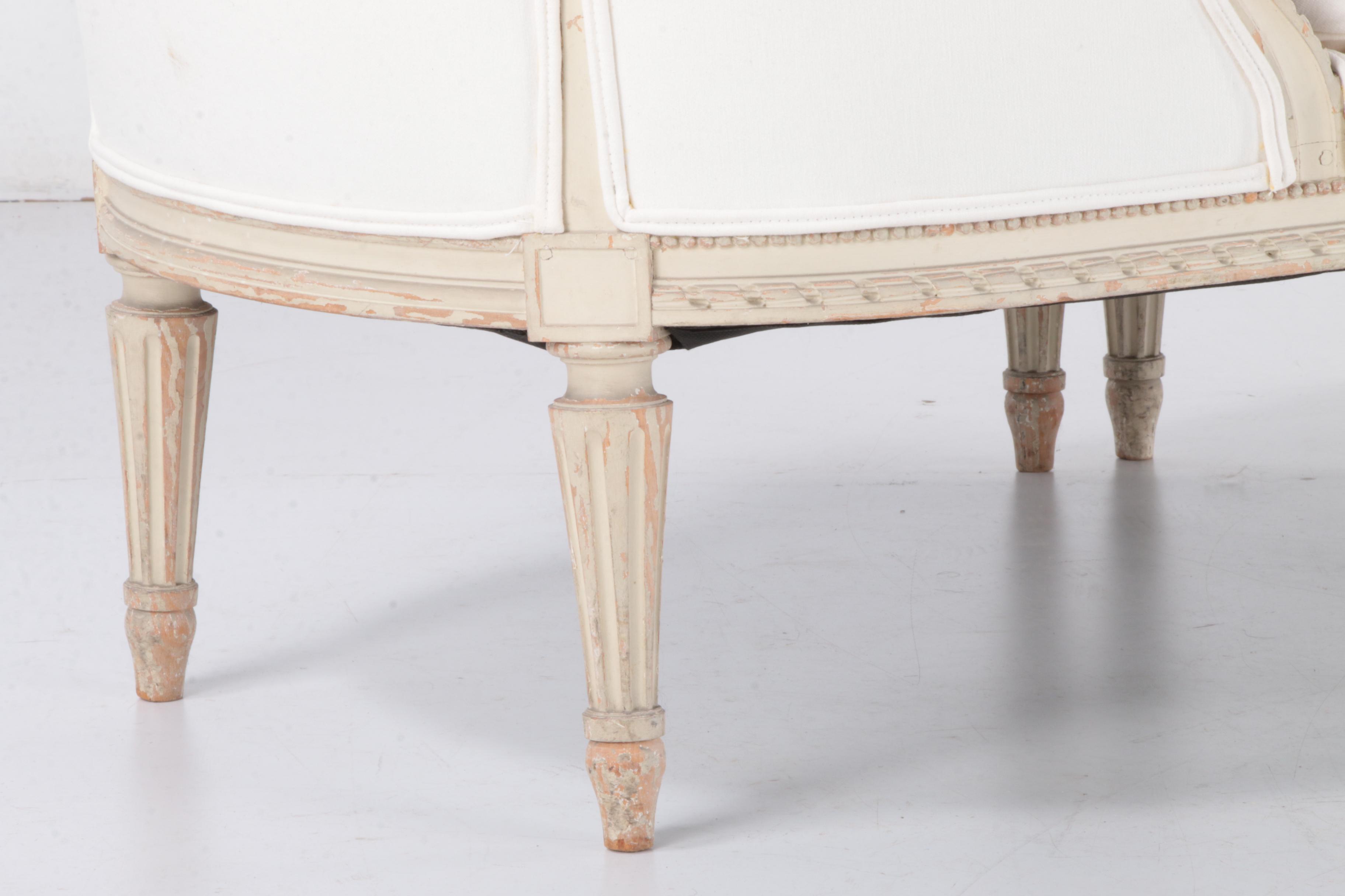 Louis XVI Style Custom-Upholstered Duchesse Brisée Chaise Lounge, Mid-19th C.