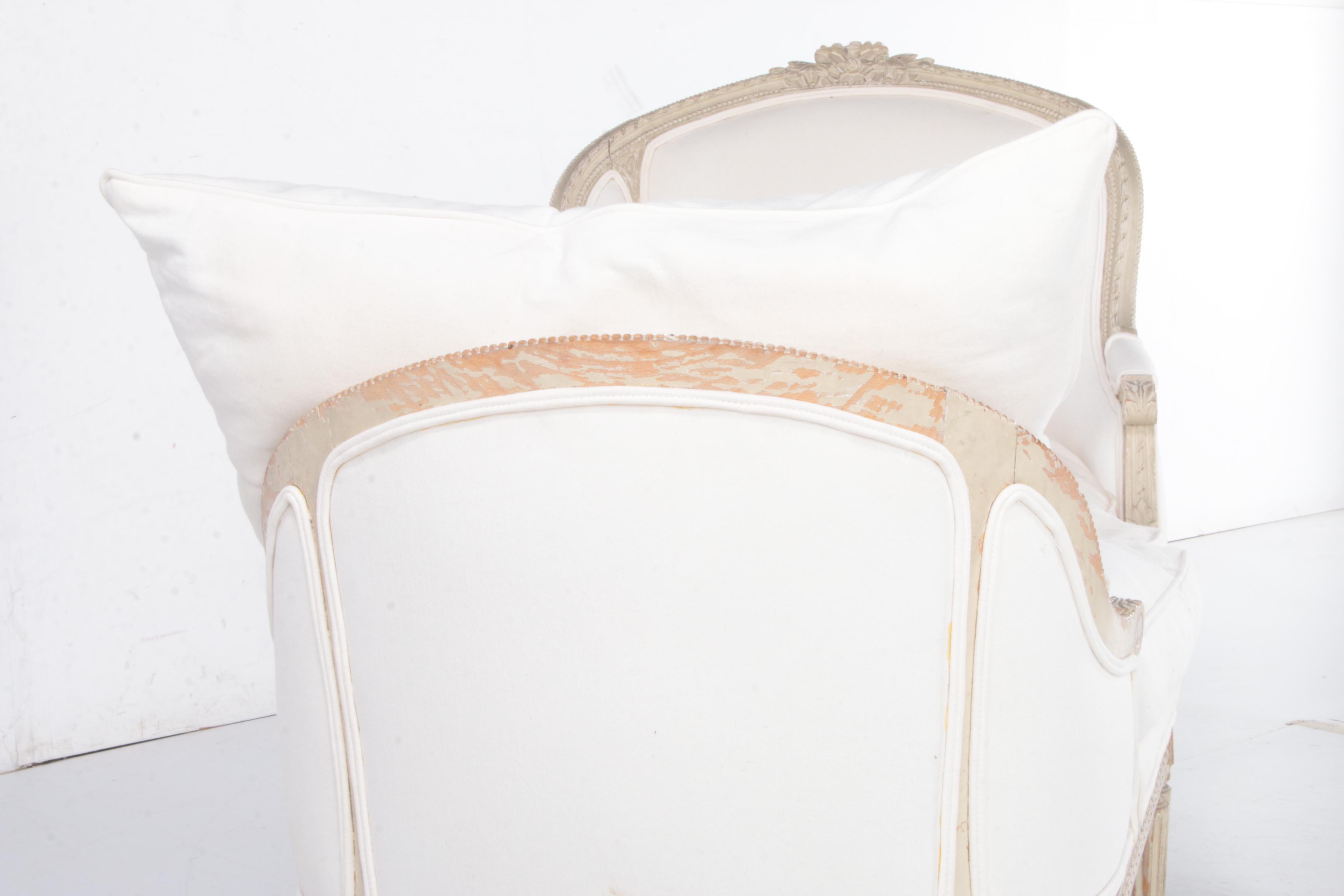 Louis XVI Style Custom-Upholstered Duchesse Brisée Chaise Lounge, Mid-19th C.