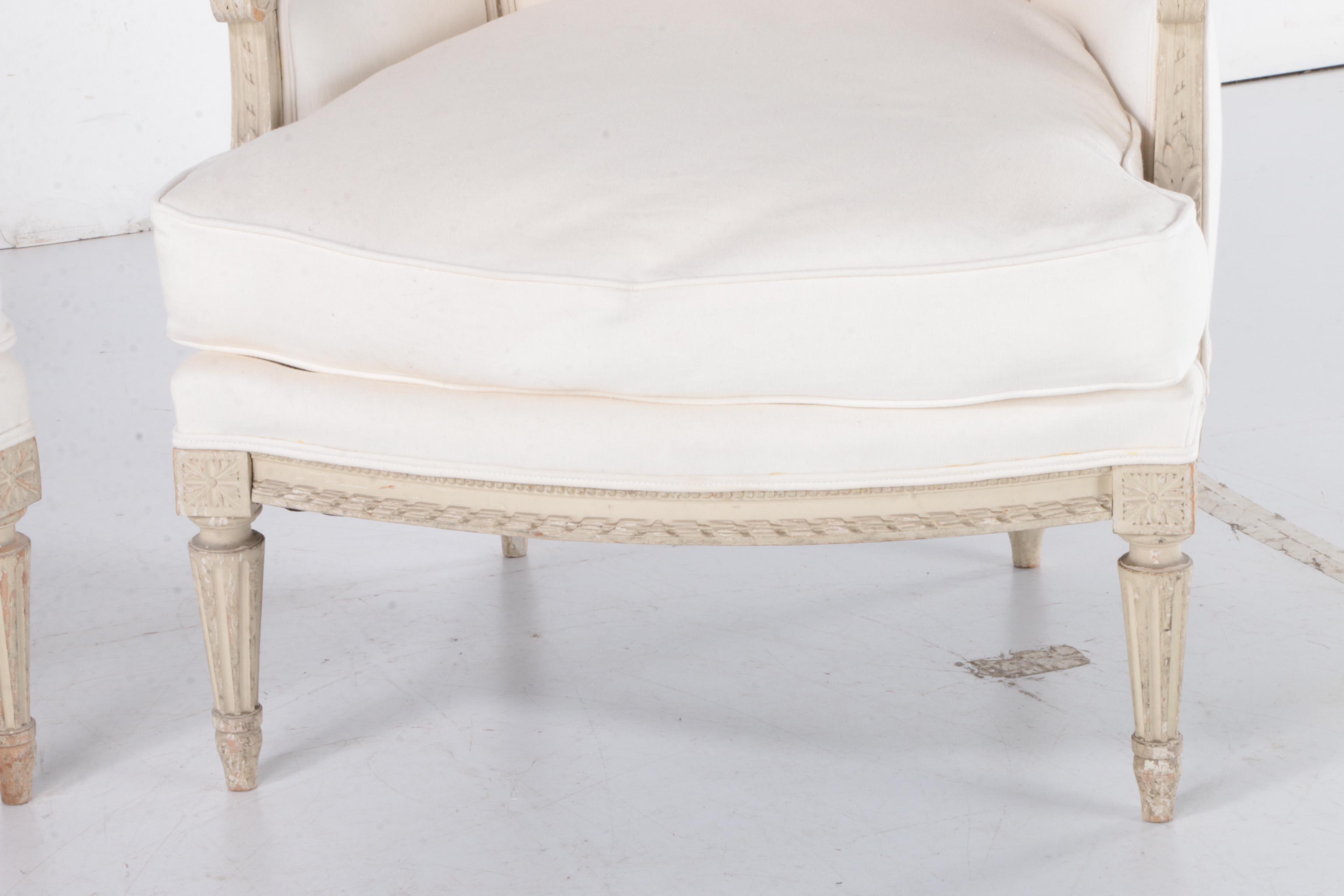 Louis XVI Style Custom-Upholstered Duchesse Brisée Chaise Lounge, Mid-19th C.