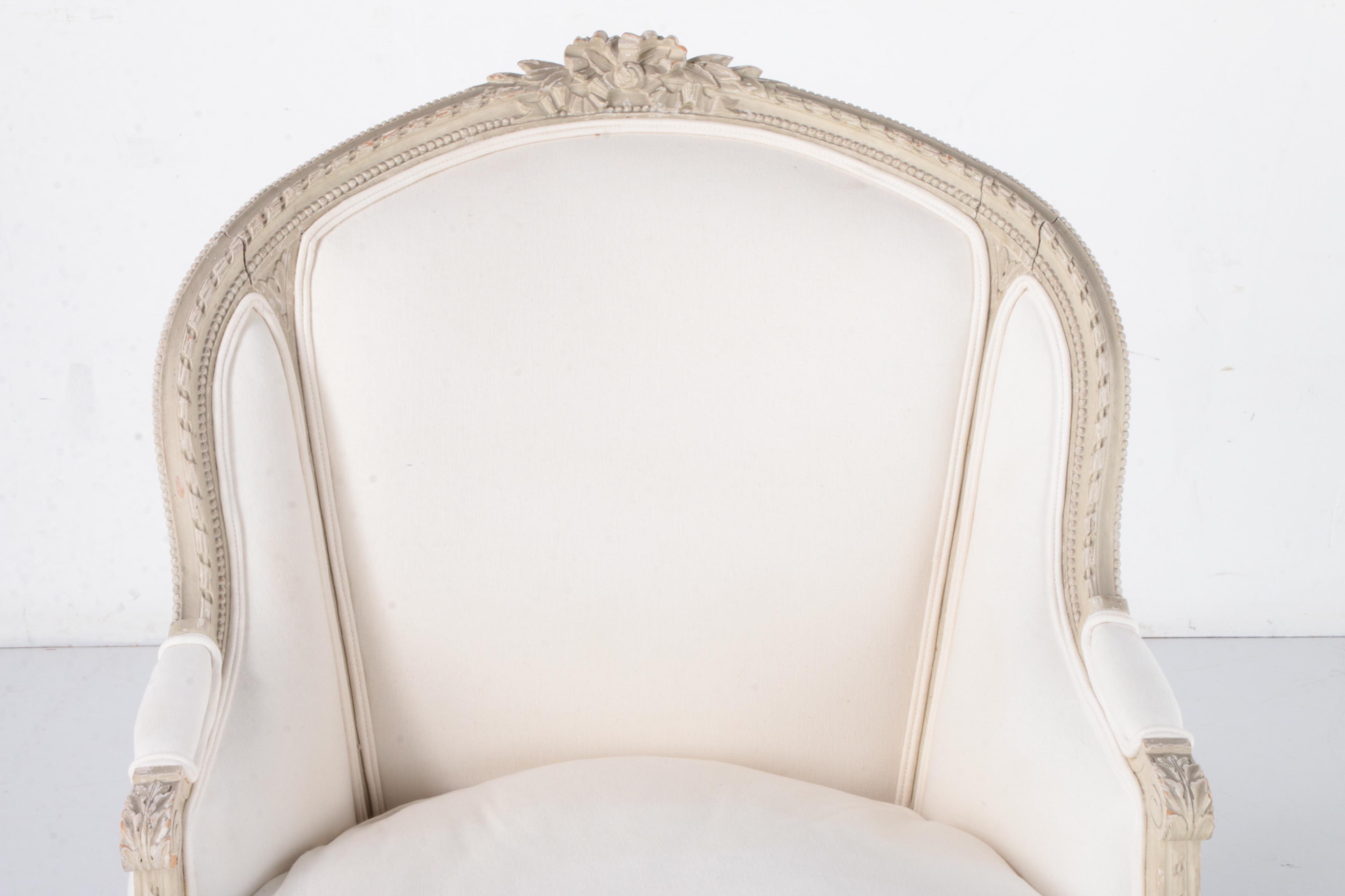 Louis XVI Style Custom-Upholstered Duchesse Brisée Chaise Lounge, Mid-19th C.