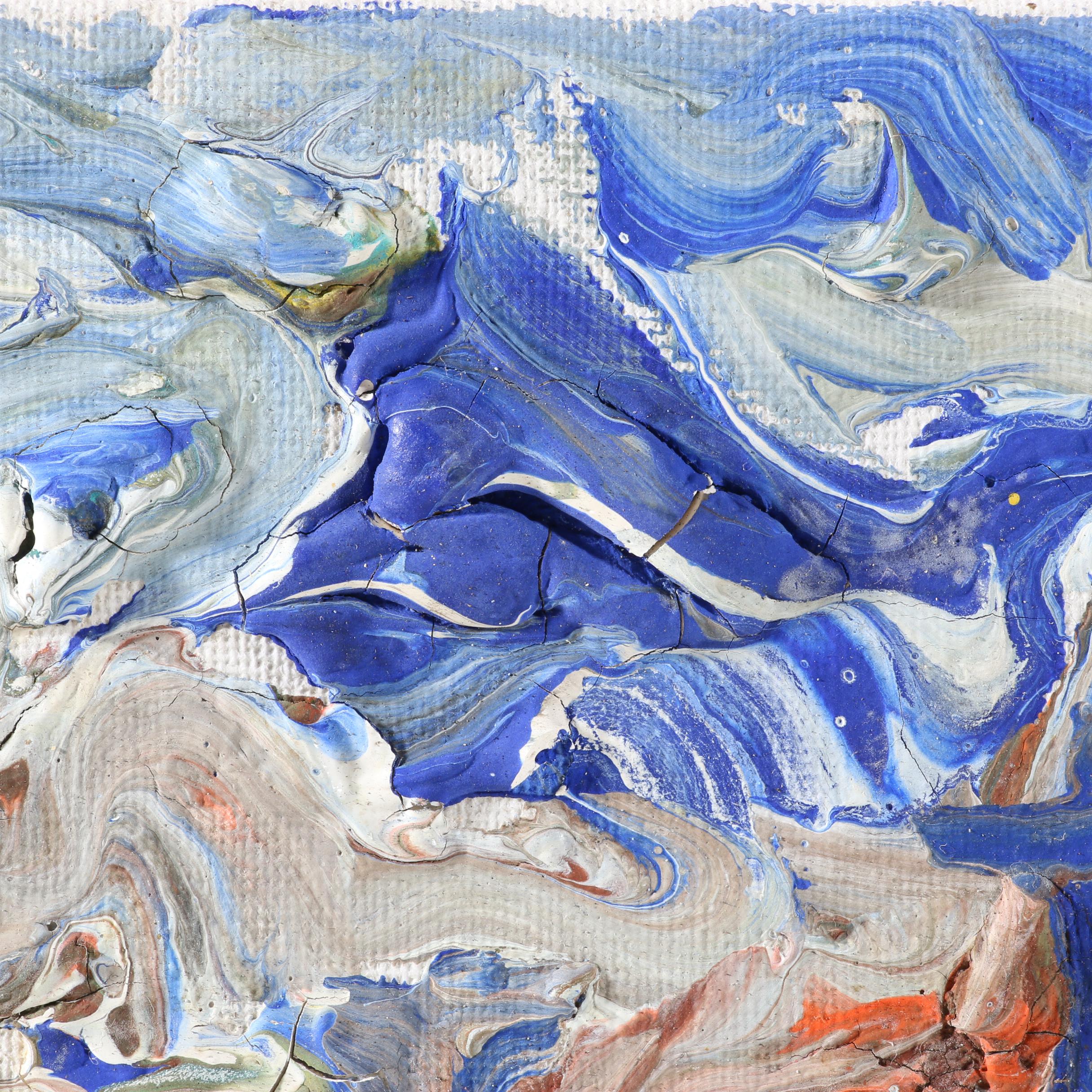 Robert Wright Folk Art Impasto Oil Painting of Church