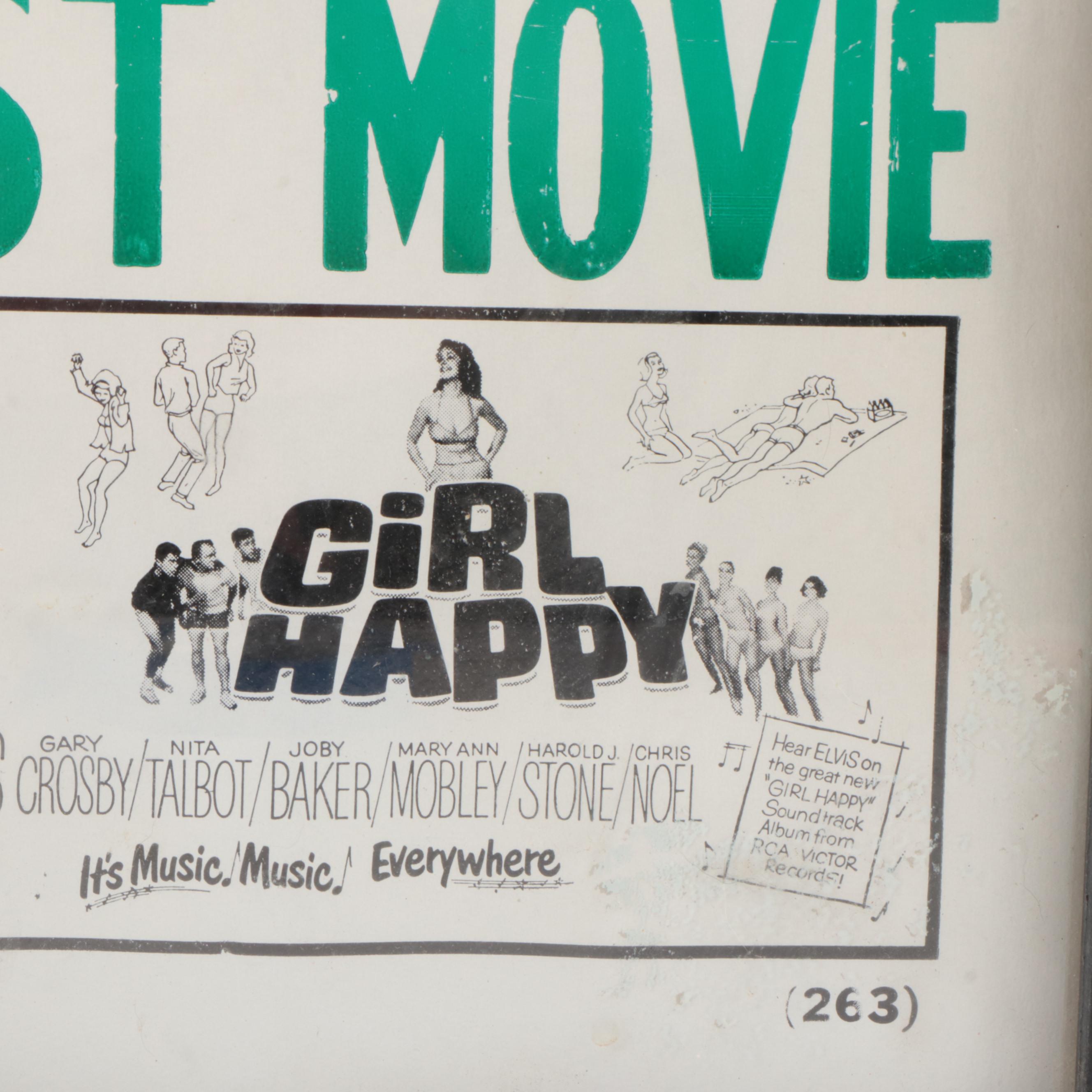 Elvis Presley "Double Feature" Movie Theater Poster, Framed