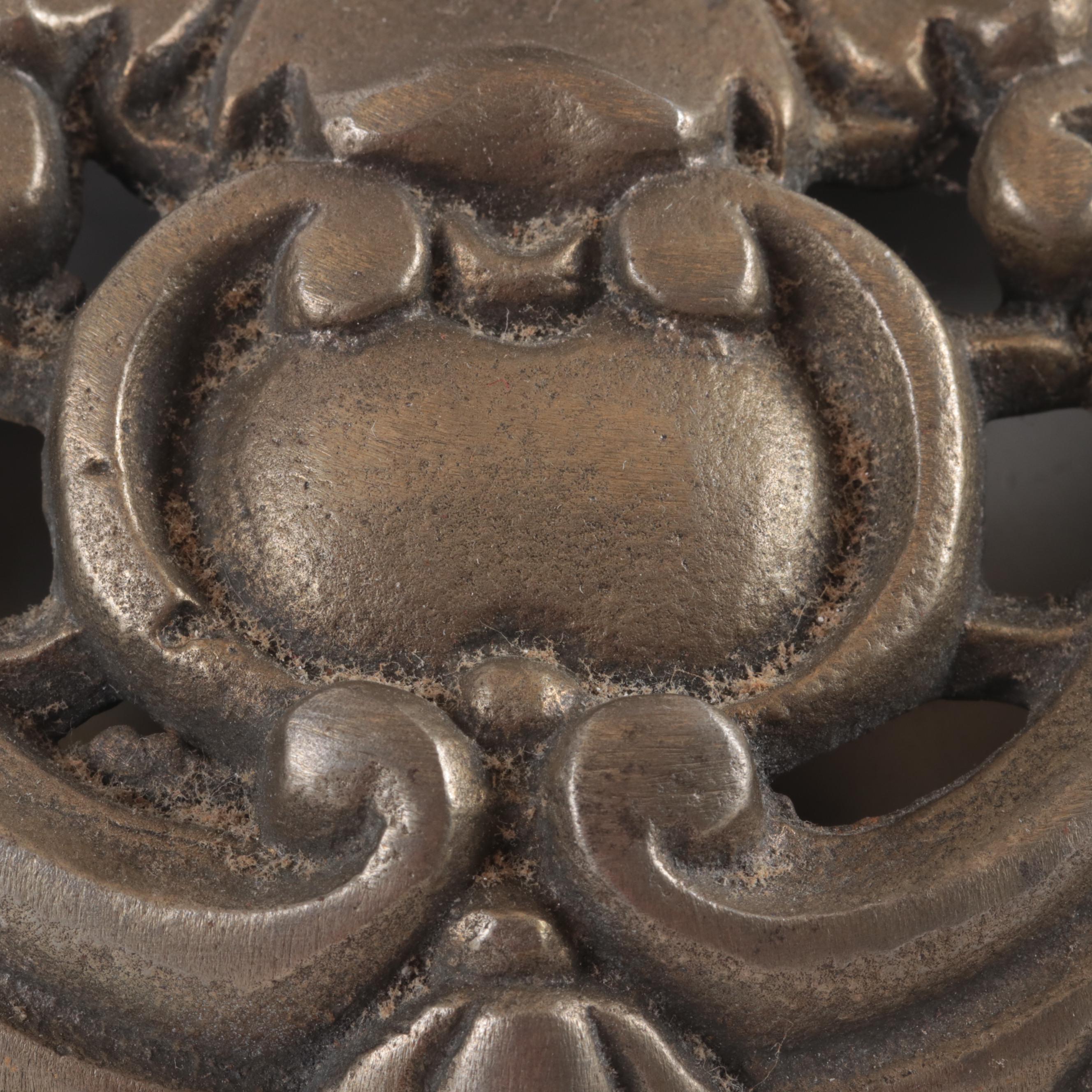 Slag Glass and Painted Metal Table Lamp, Early to Mid 20th Century