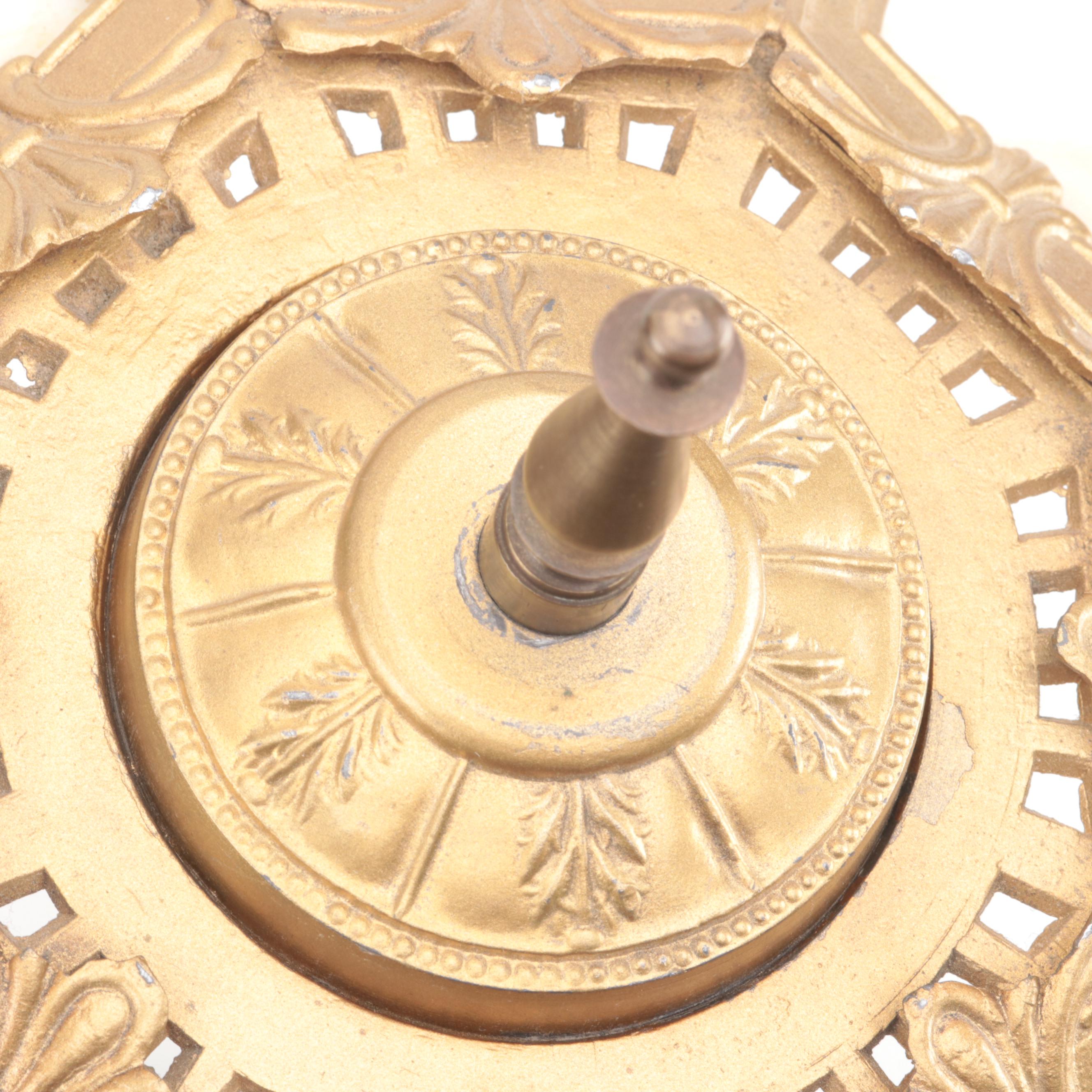 Slag Glass and Painted Metal Table Lamp, Early to Mid 20th Century