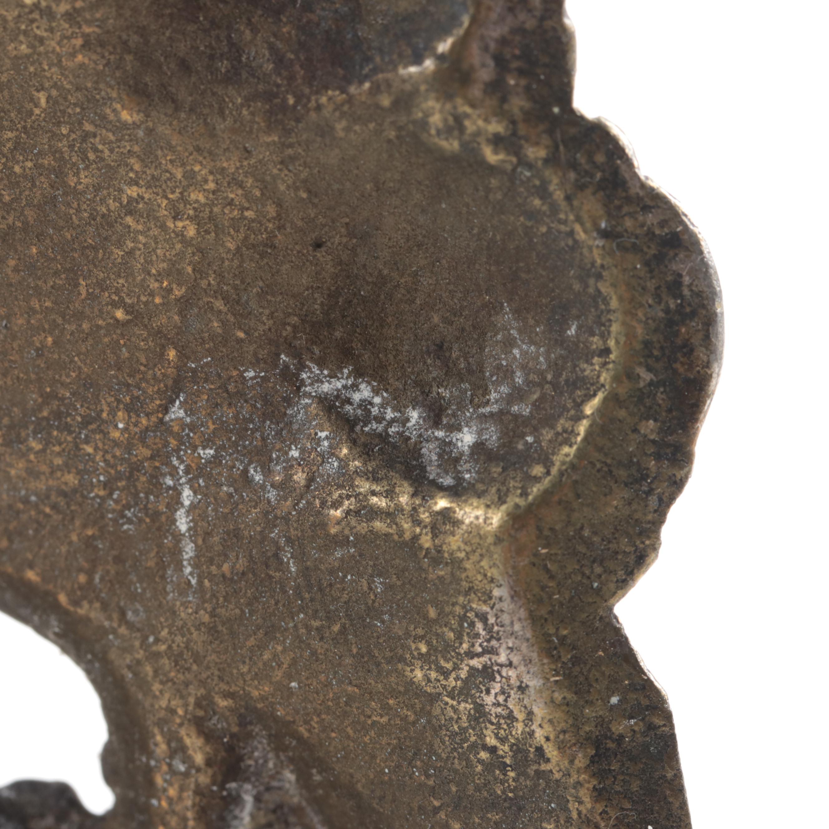 Slag Glass and Painted Metal Table Lamp, Early to Mid 20th Century