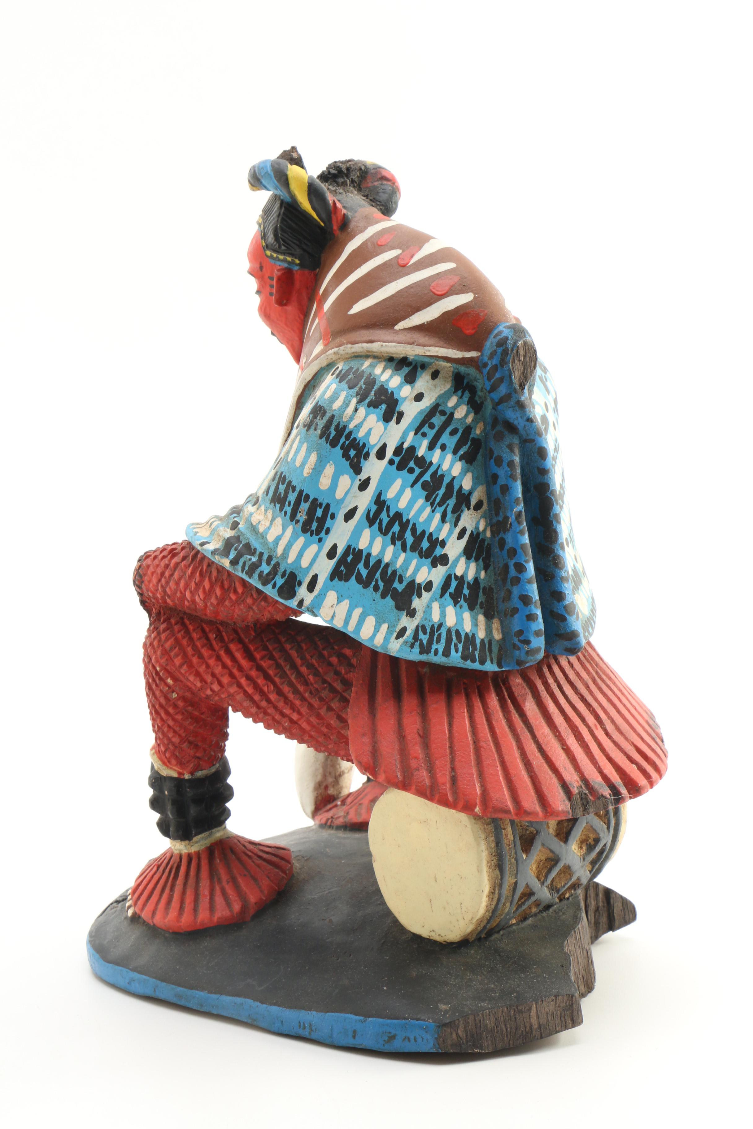 Japanese Seitaka Doji Hand-Painted Wooden Sculpture, 21st Century