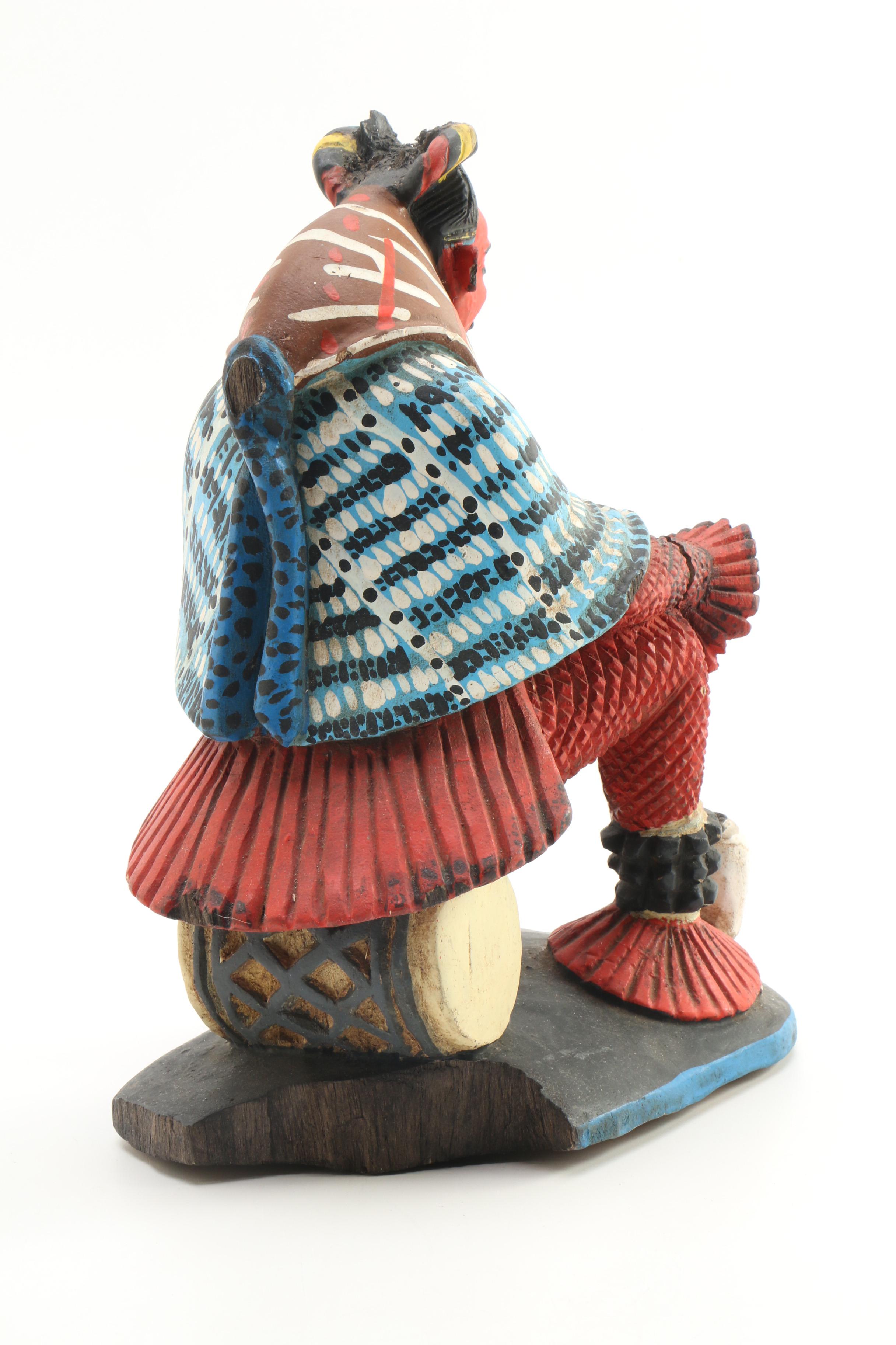 Japanese Seitaka Doji Hand-Painted Wooden Sculpture, 21st Century