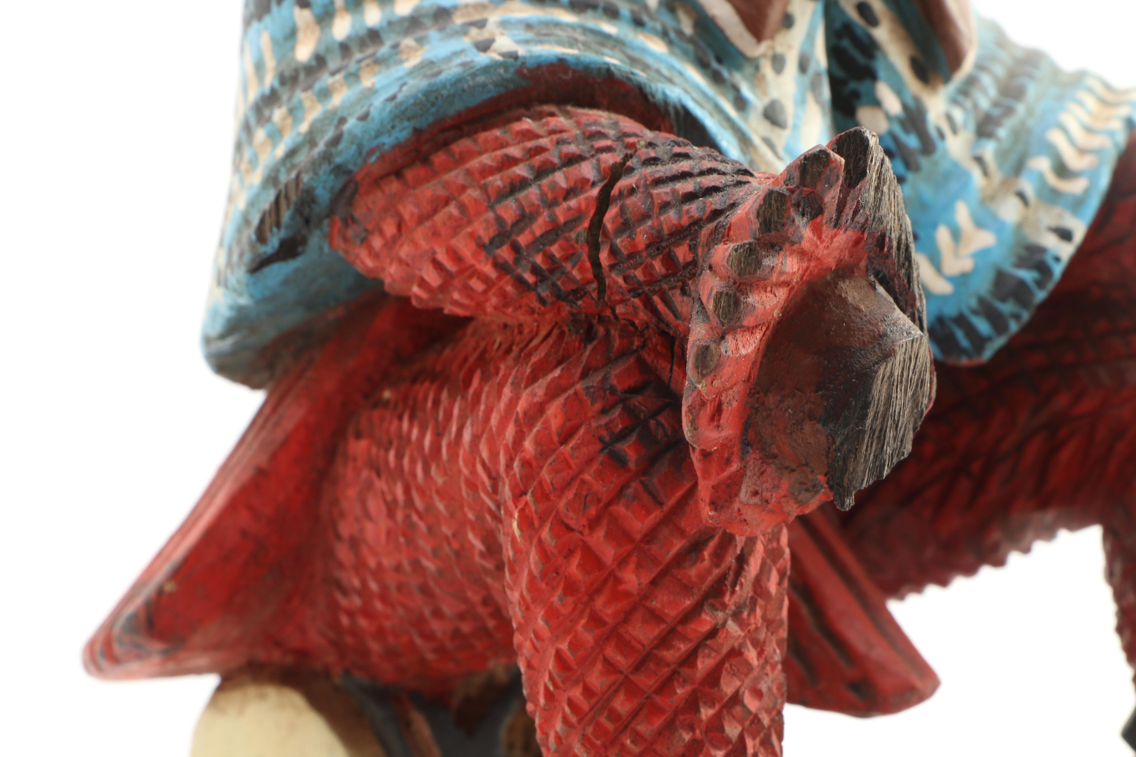 Japanese Seitaka Doji Hand-Painted Wooden Sculpture, 21st Century