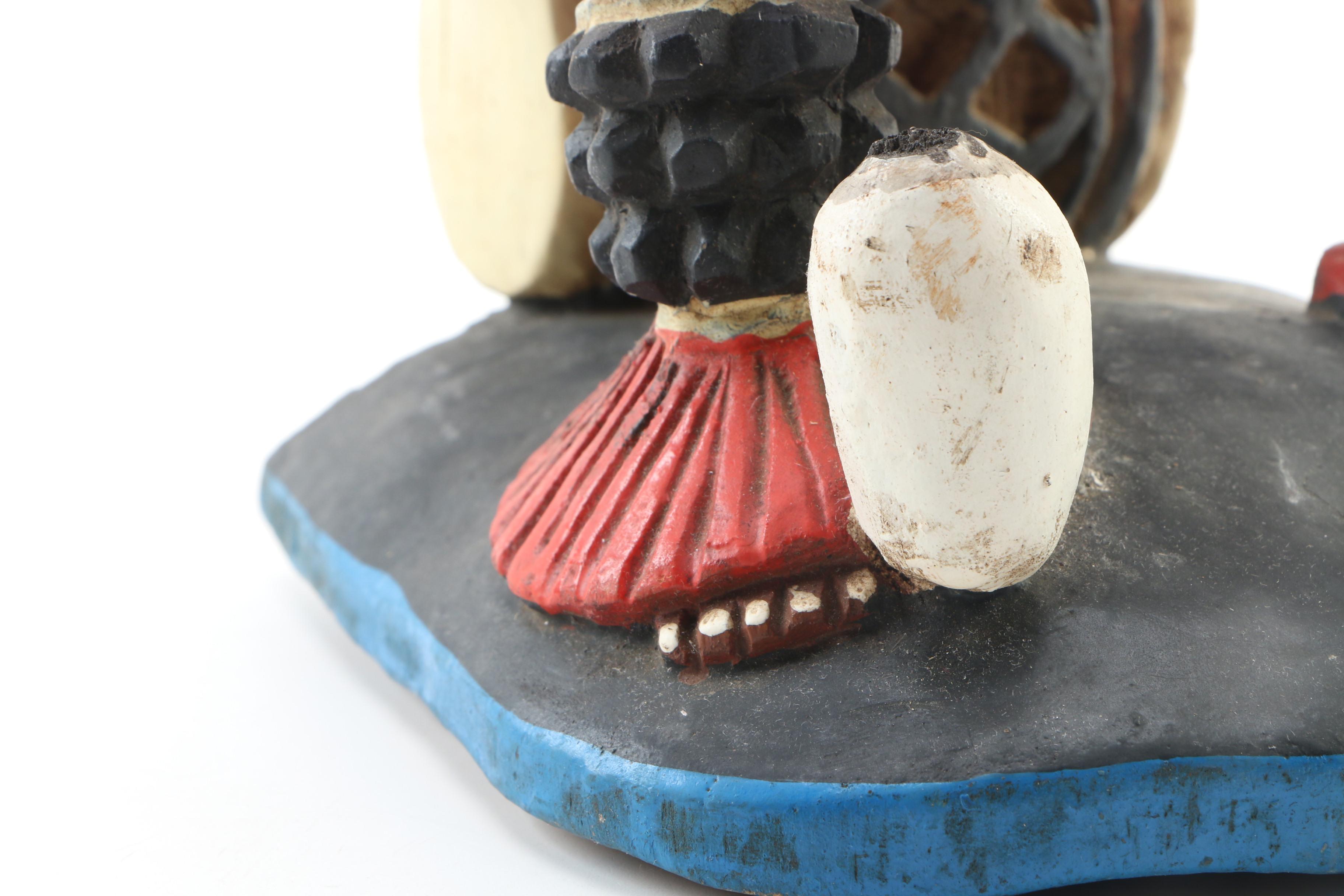 Japanese Seitaka Doji Hand-Painted Wooden Sculpture, 21st Century