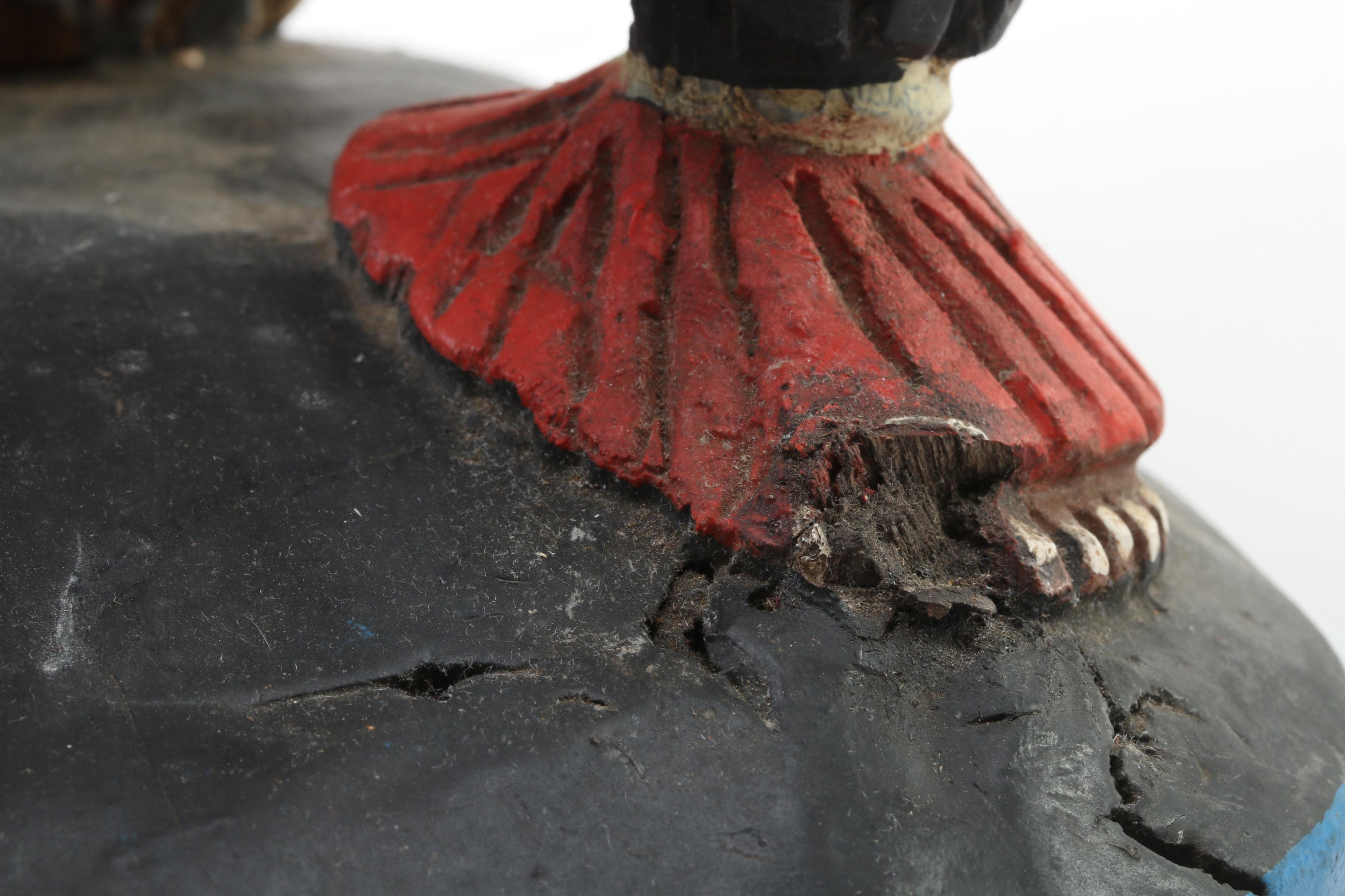 Japanese Seitaka Doji Hand-Painted Wooden Sculpture, 21st Century