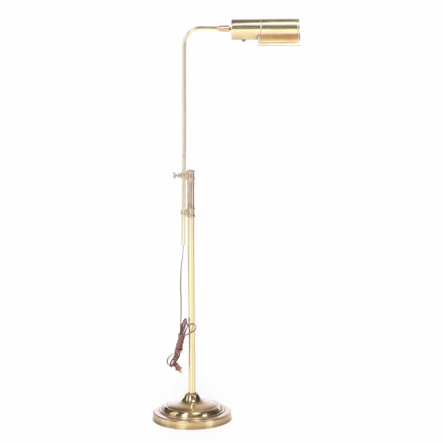 Stiffel Brass Adjustable Pharmacy Floor Lamp, Late 20th Century