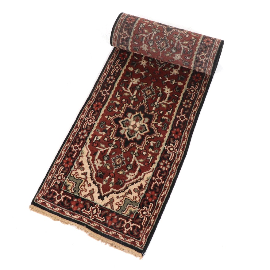 2'6 x 16'1 Hand-Knotted Indo-Persian Heriz Hallway Runner Rug