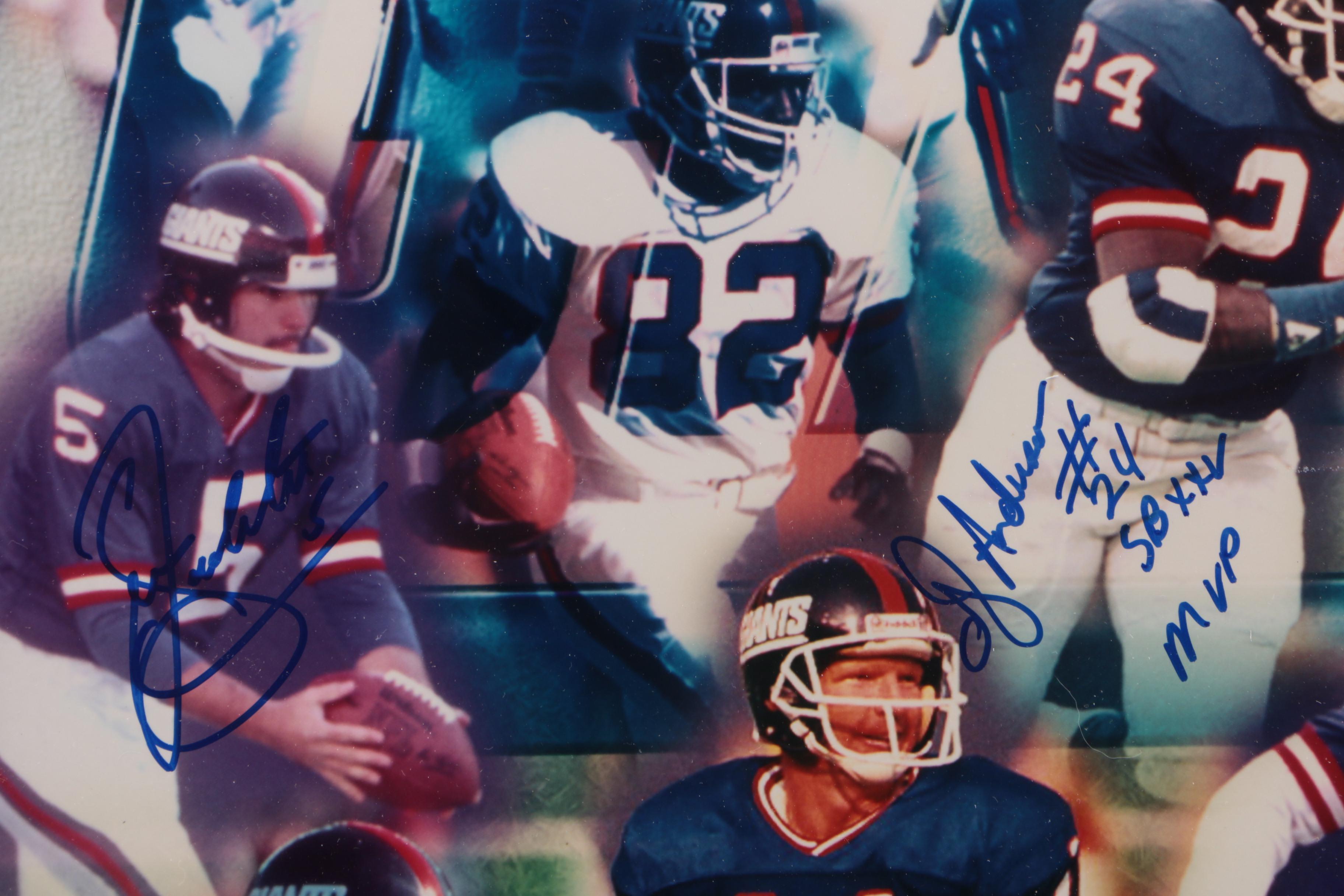 New York Giants Signed Super Bowl Champions XXI/XXV Poster, PSA COA