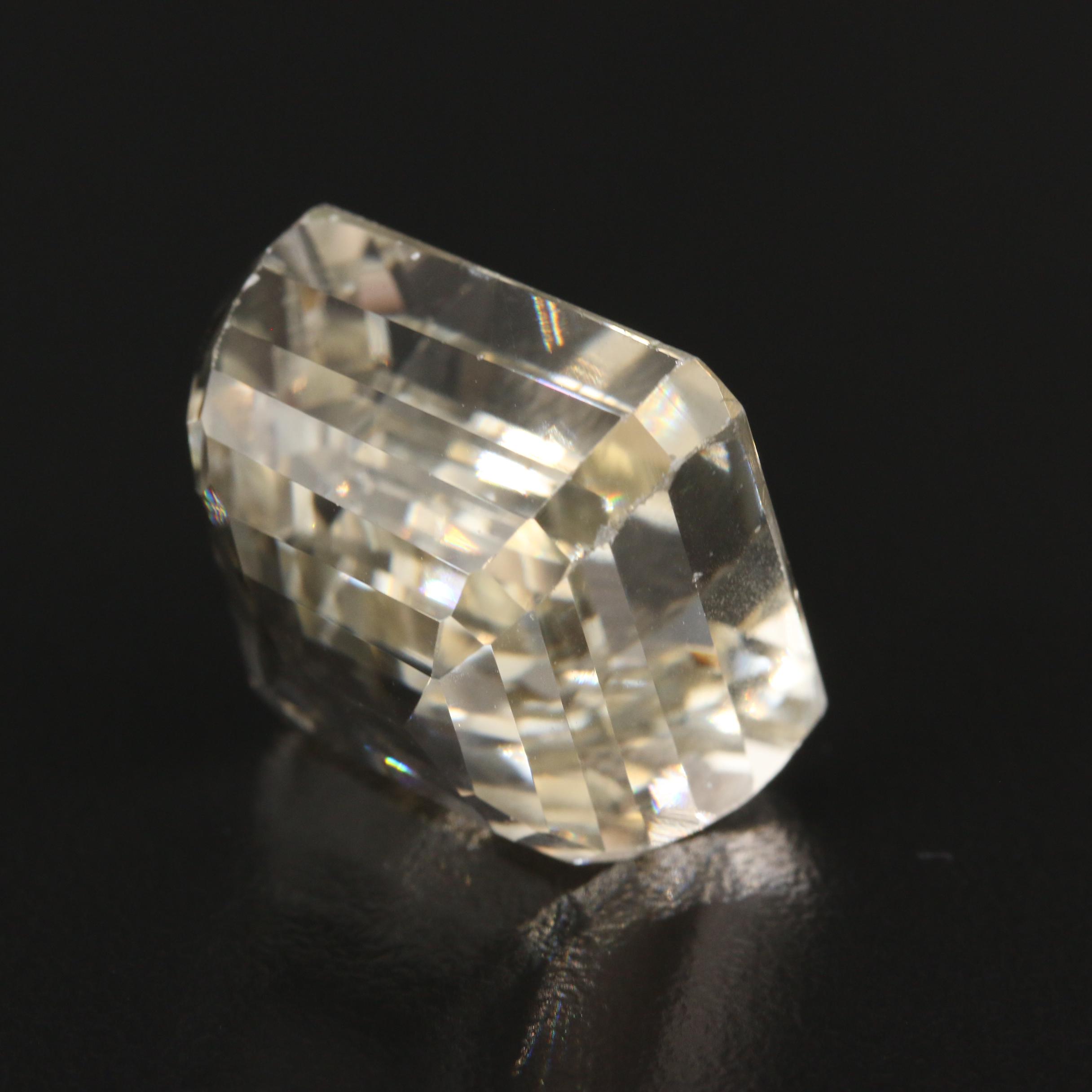 Loose 39.75 CT Cut Corner Rectangular Faceted Spodumene