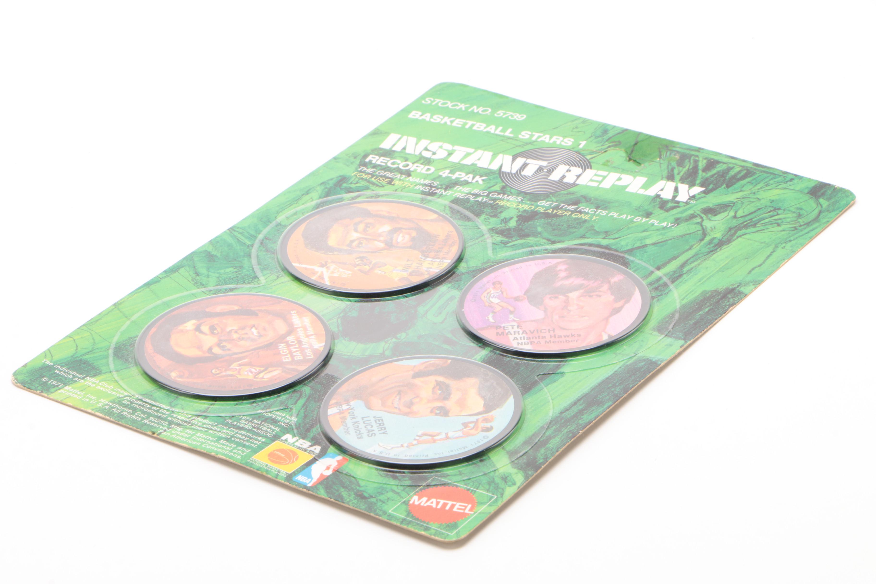 Mattel "Instant Replay" Basketball Record Discs with Maravich, 1971