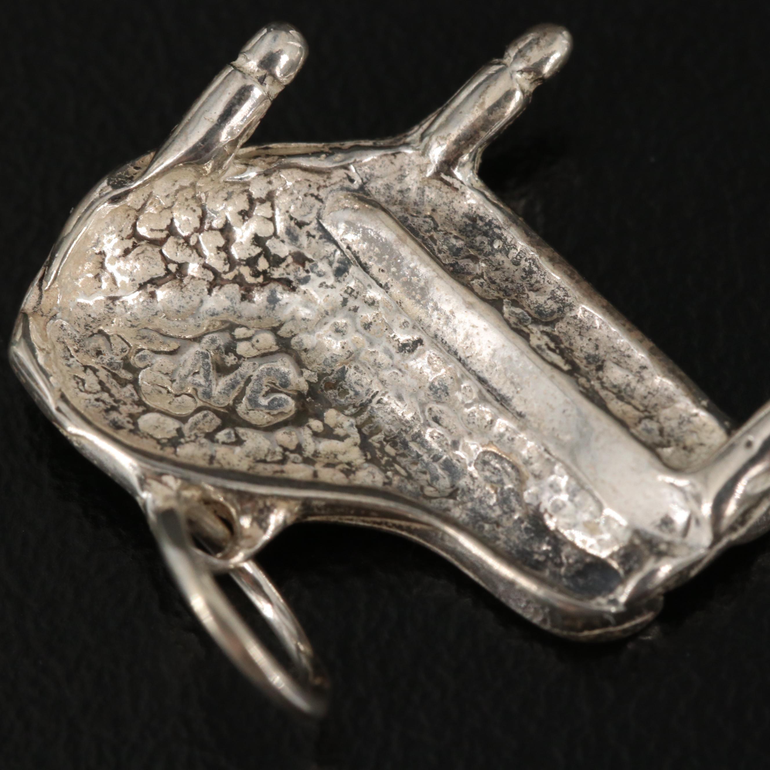 Sterling Silver Charm Bracelet with Piano and Ski Charms