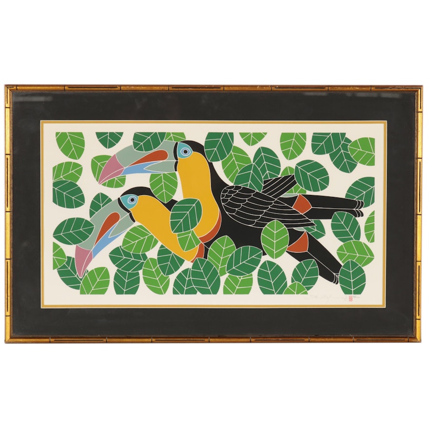 Ikki Matsumoto Serigraph "Toucans", 20th Century