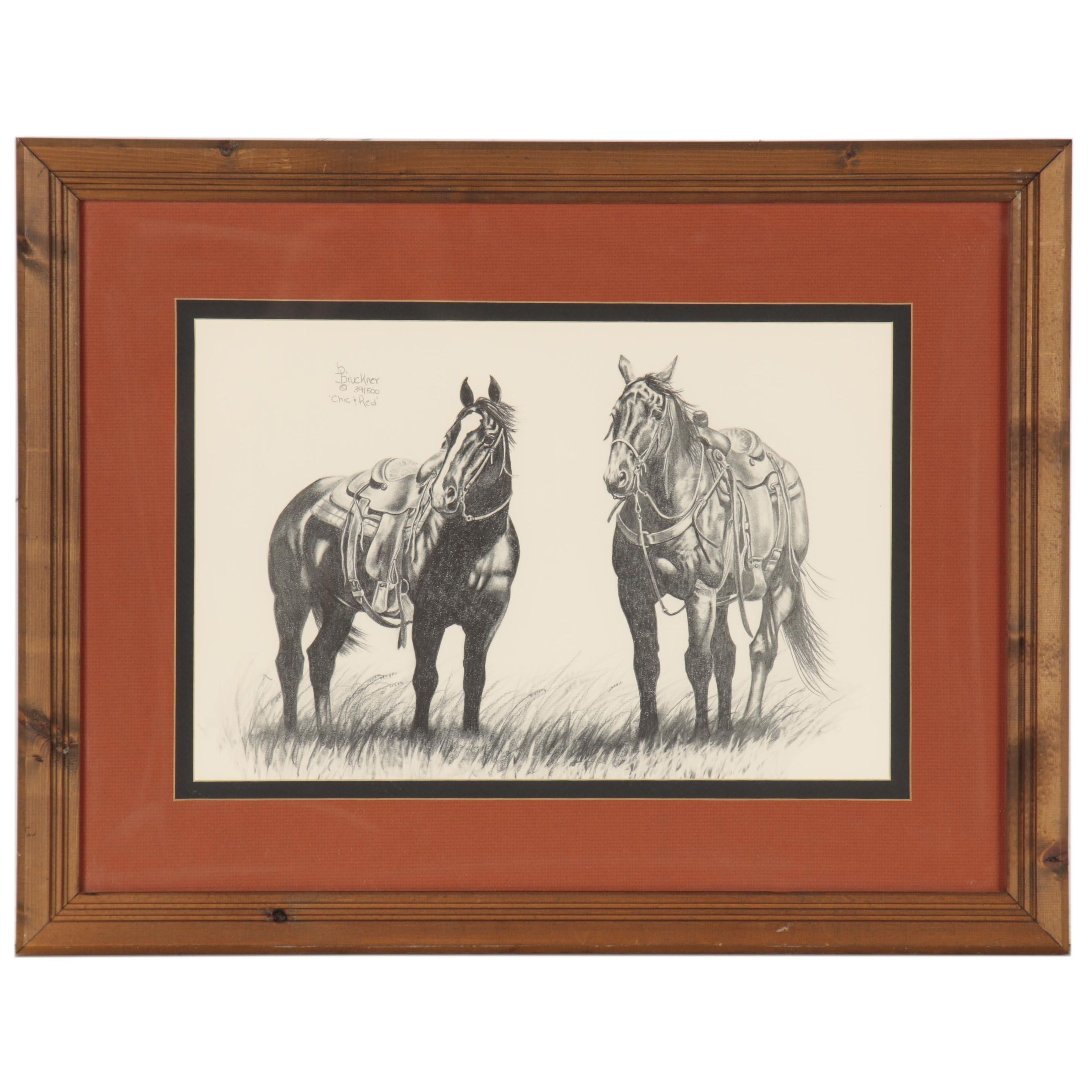 Brenda Bruckner Offset Lithograph "Chic and Red", 20th Century