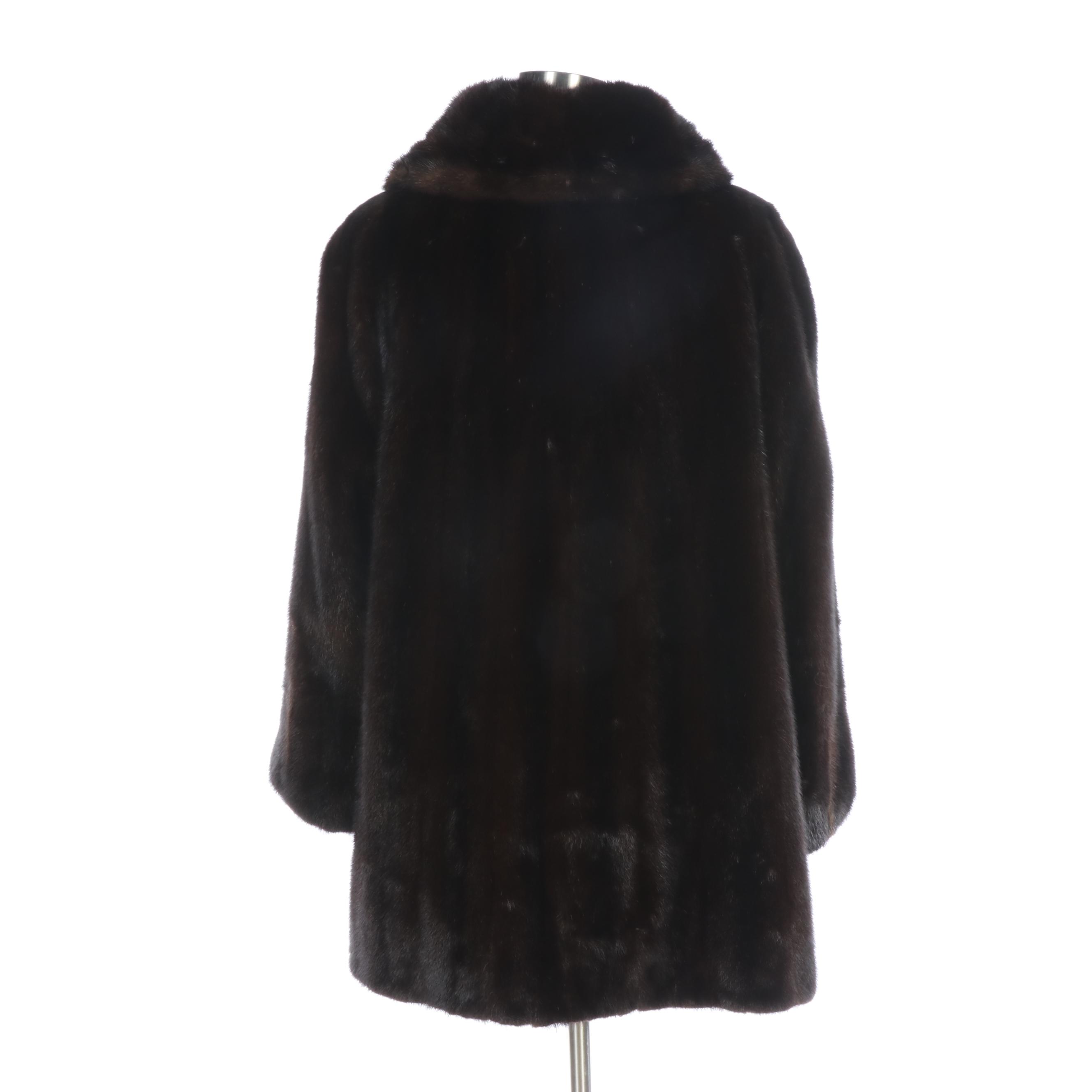 Evans Mink Fur Stroller Coat with Mink Fur Hat, Vintage