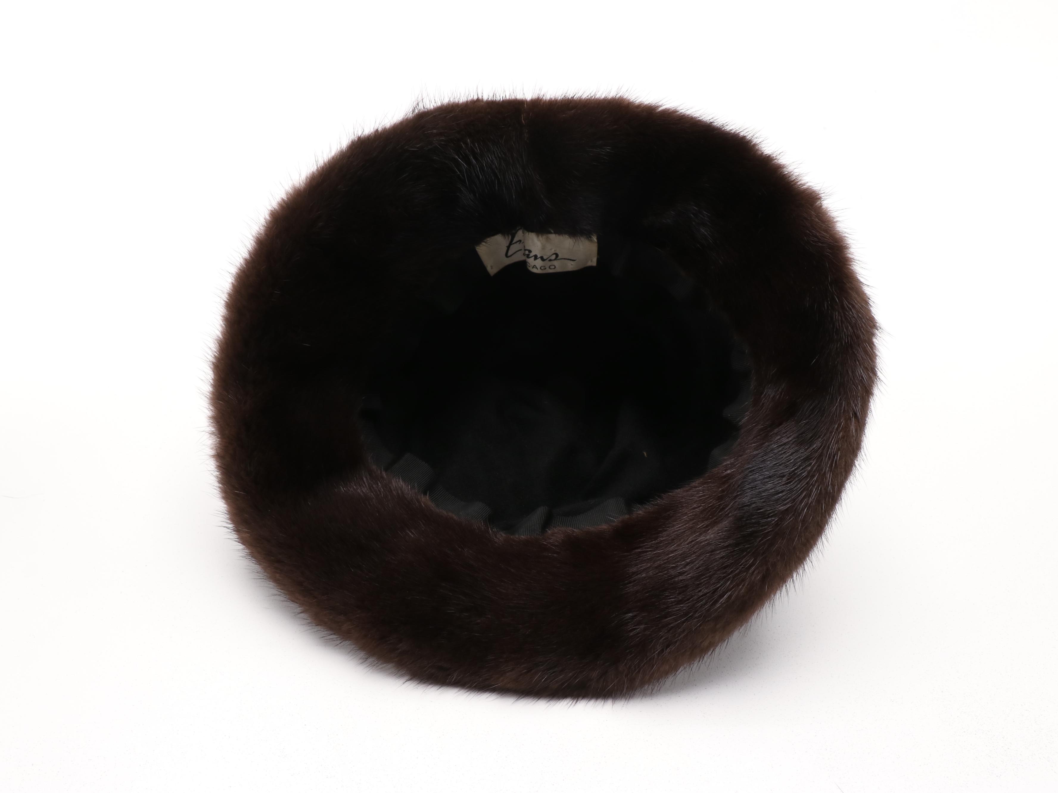 Evans Mink Fur Stroller Coat with Mink Fur Hat, Vintage