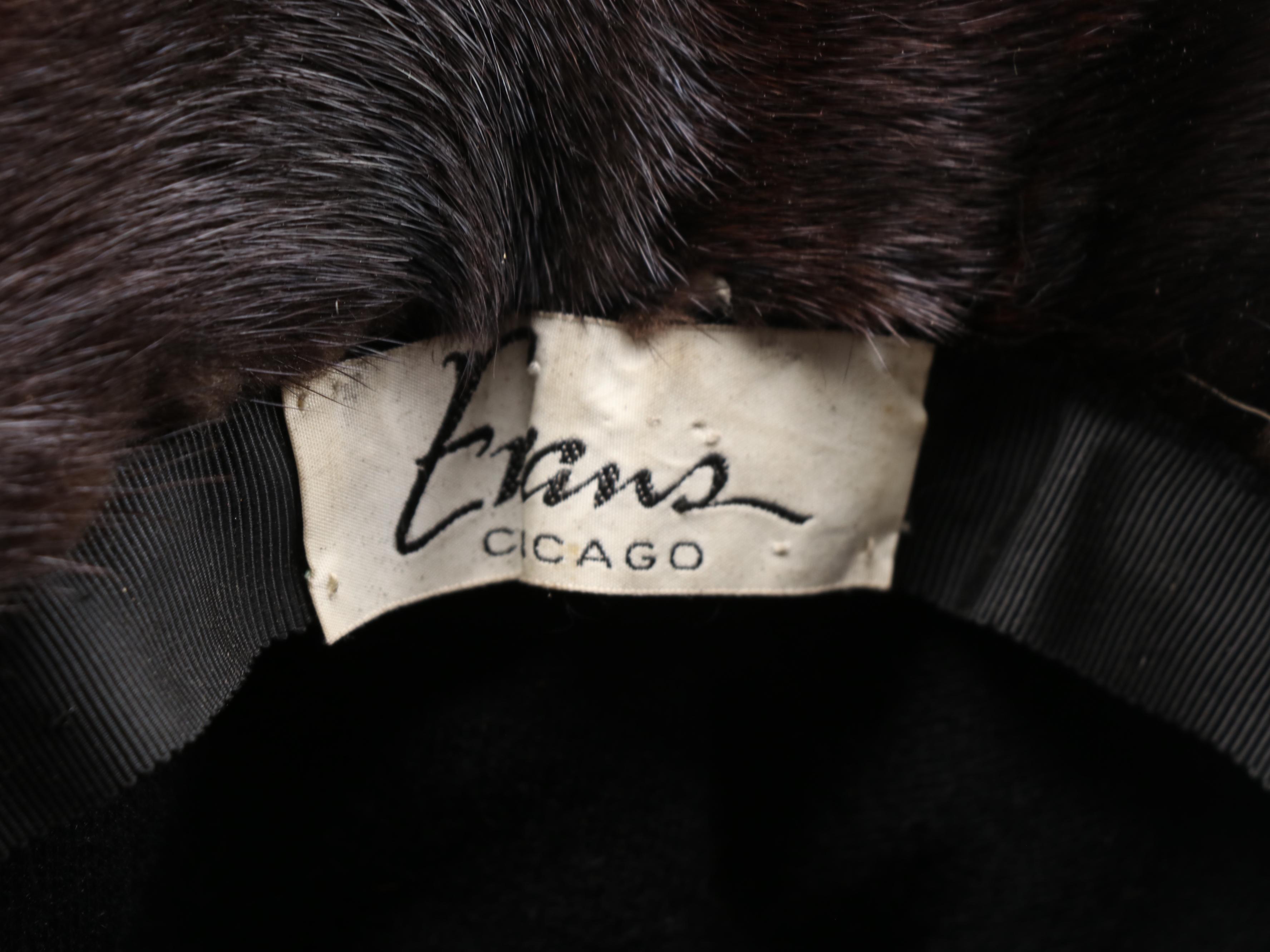 Evans Mink Fur Stroller Coat with Mink Fur Hat, Vintage