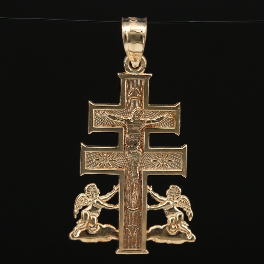 Michael Anthony 10K Cross of Caravaca Pendant