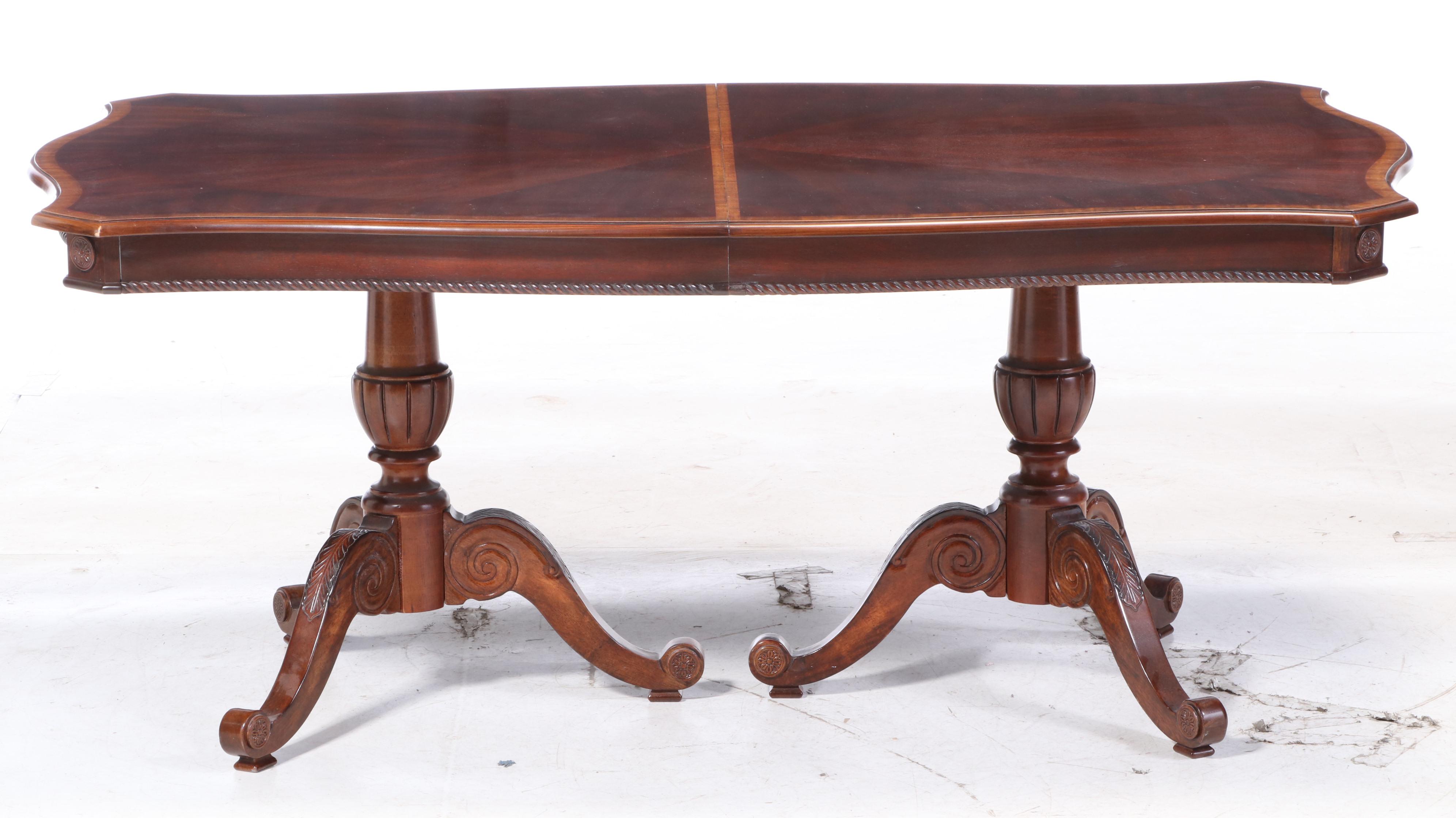 Universal Furniture Double Pedestal Dining Table and Chairs