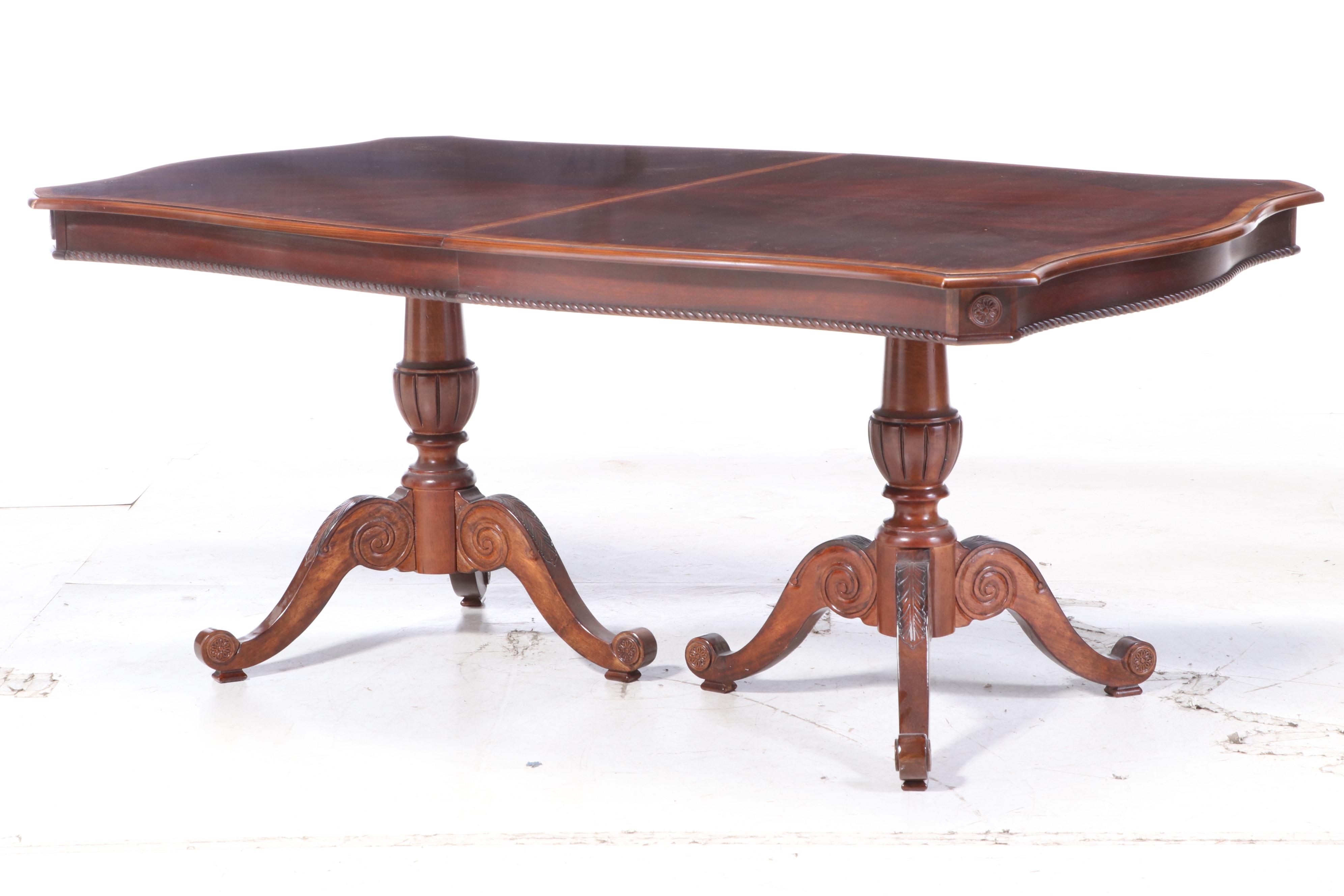 Universal Furniture Double Pedestal Dining Table and Chairs