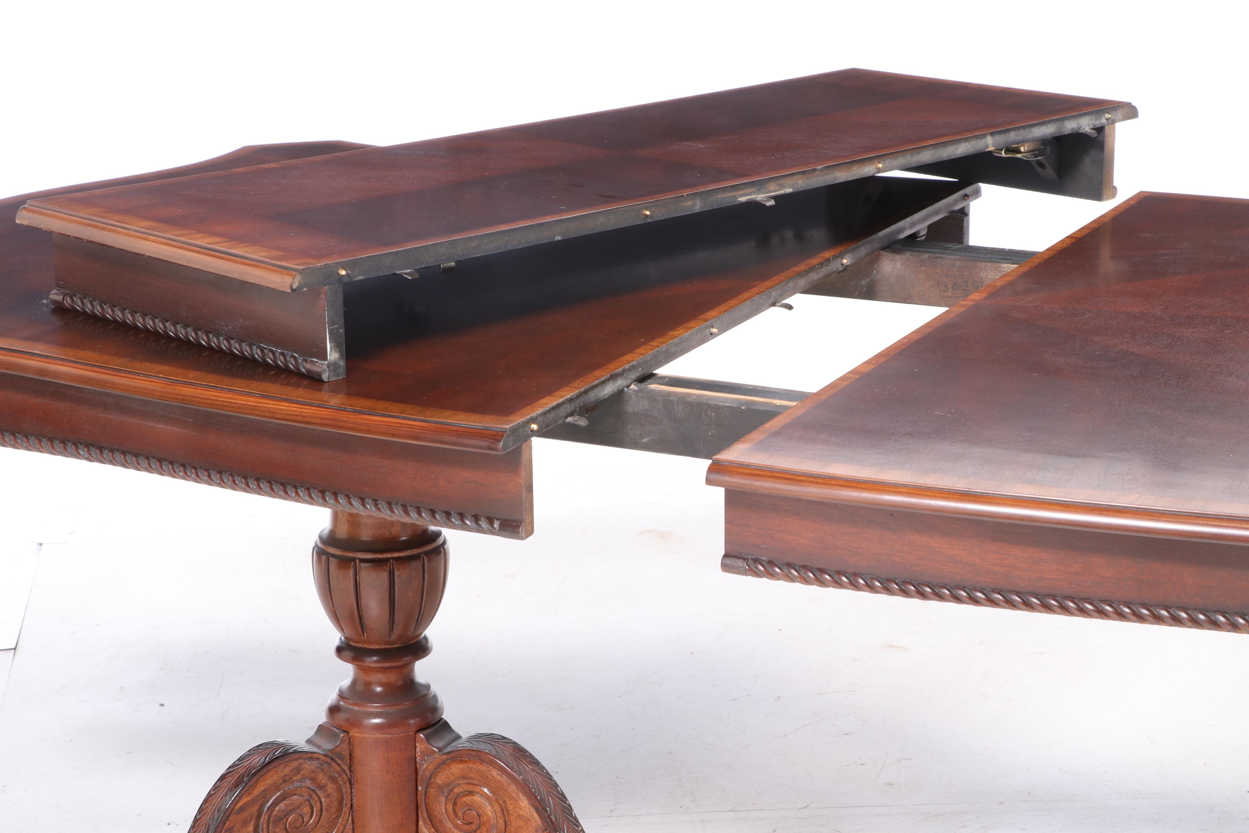 Universal Furniture Double Pedestal Dining Table and Chairs