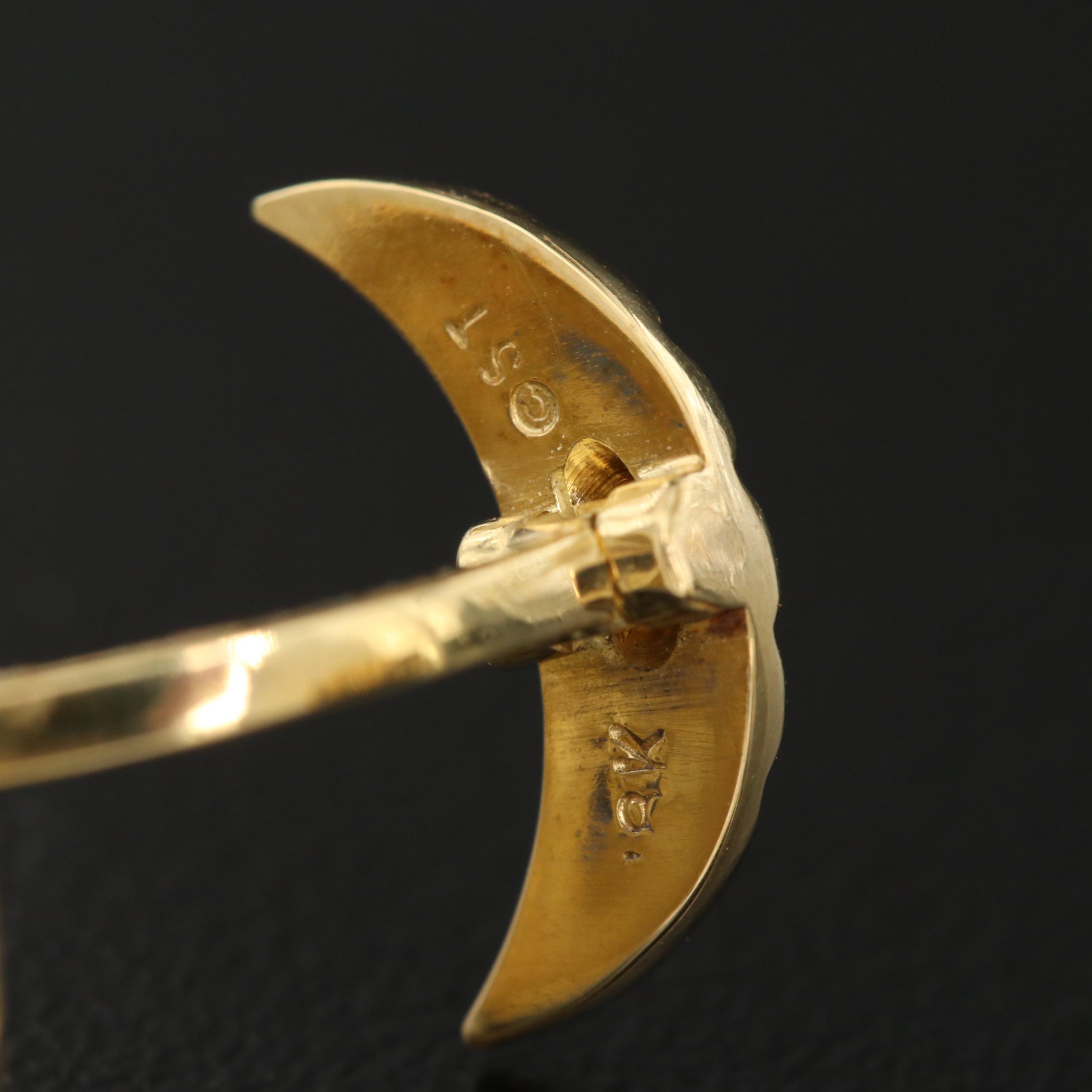 Vintage 18K Sapphire Owl's Head Cufflinks