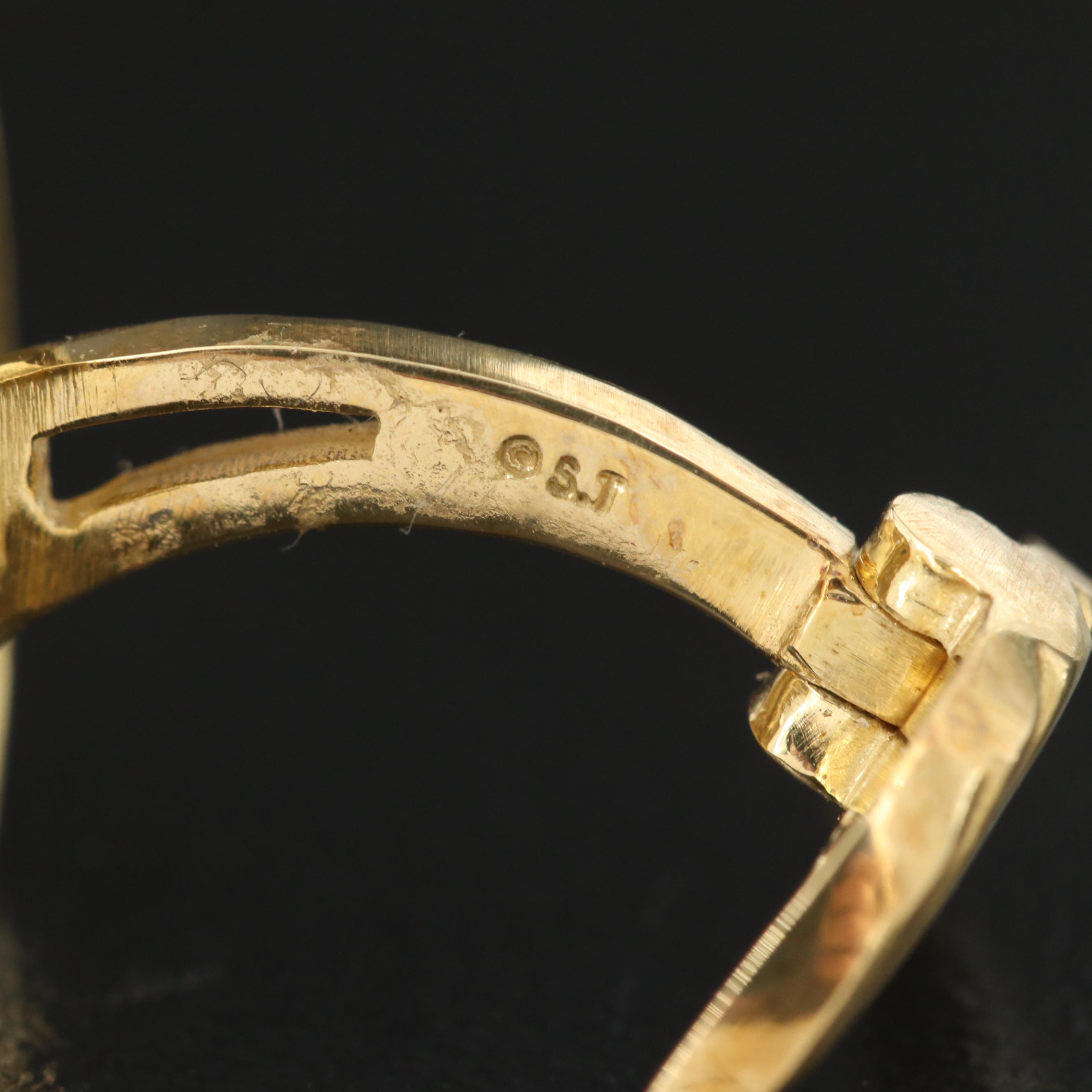 Vintage 18K Sapphire Owl's Head Cufflinks