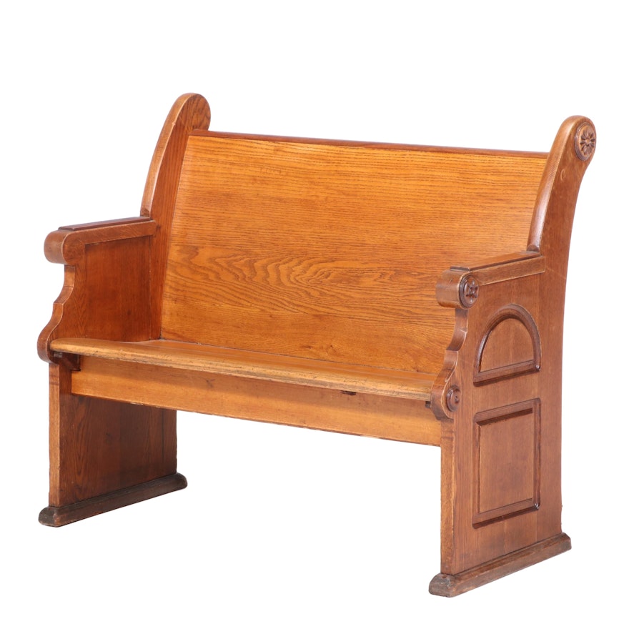 Oak Bench, Possibly Ecclesiastical, 20th Century