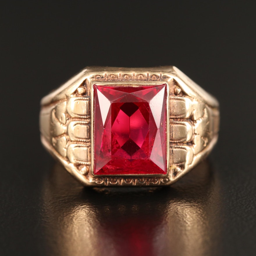 Retro 10K Ruby Ring