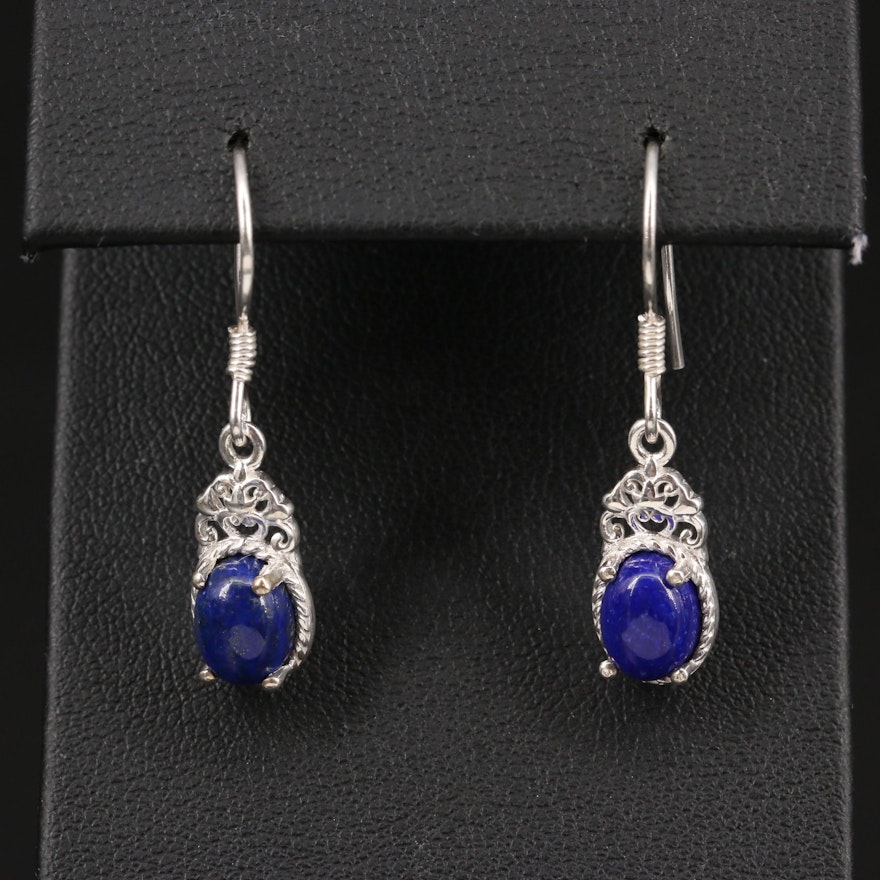 Sterling Lapis Lazuli Dangle Earrings