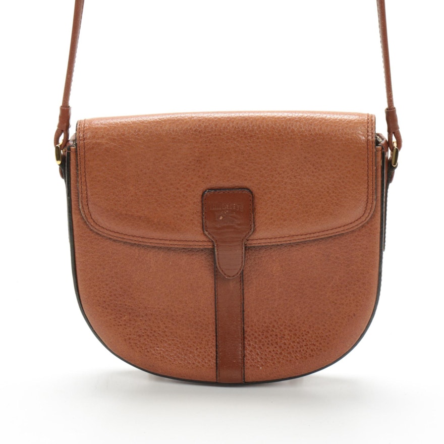 Burberrys Brown Pebbled Leather Crossbody Bag, Vintage
