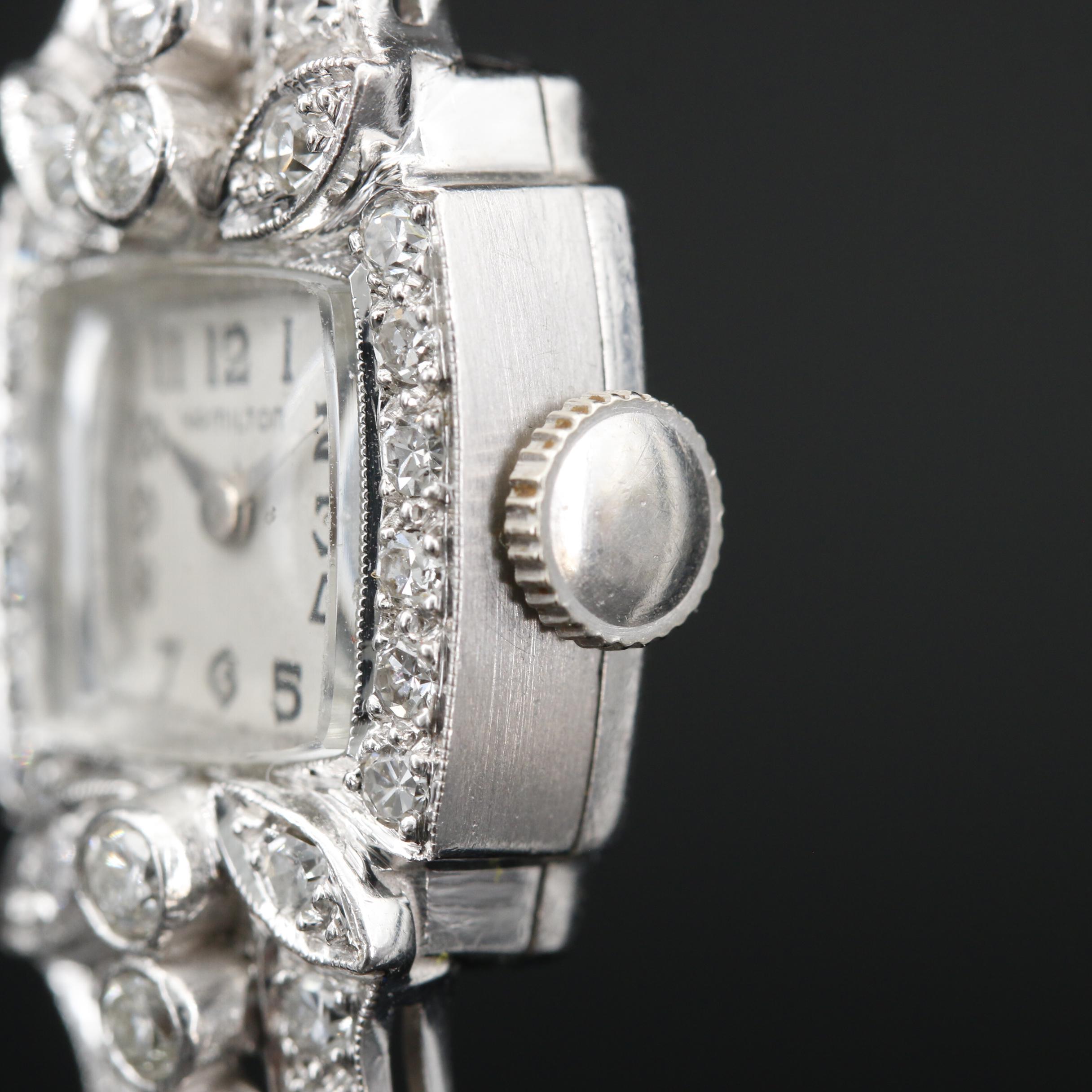 Platinum and 1.82 CTW Diamond Hamilton Stem Wind Watch