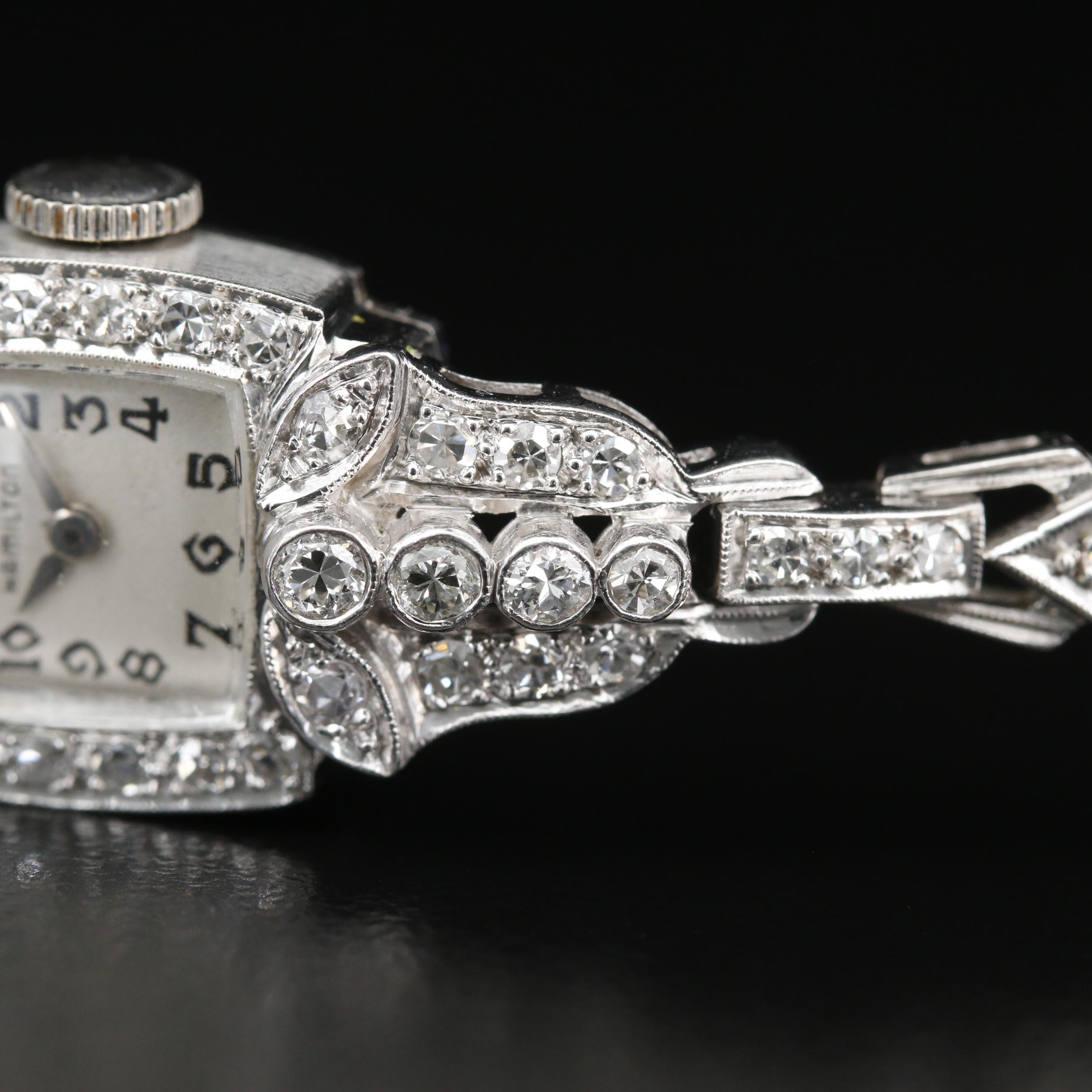 Platinum and 1.82 CTW Diamond Hamilton Stem Wind Watch
